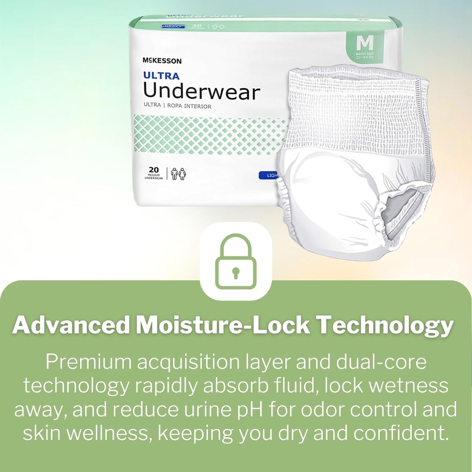 McKesson Ultra Adult Incontinence Underwear, Heavy Absorbency, 44 in, 80 ct | Postpartum and Incontinence Support