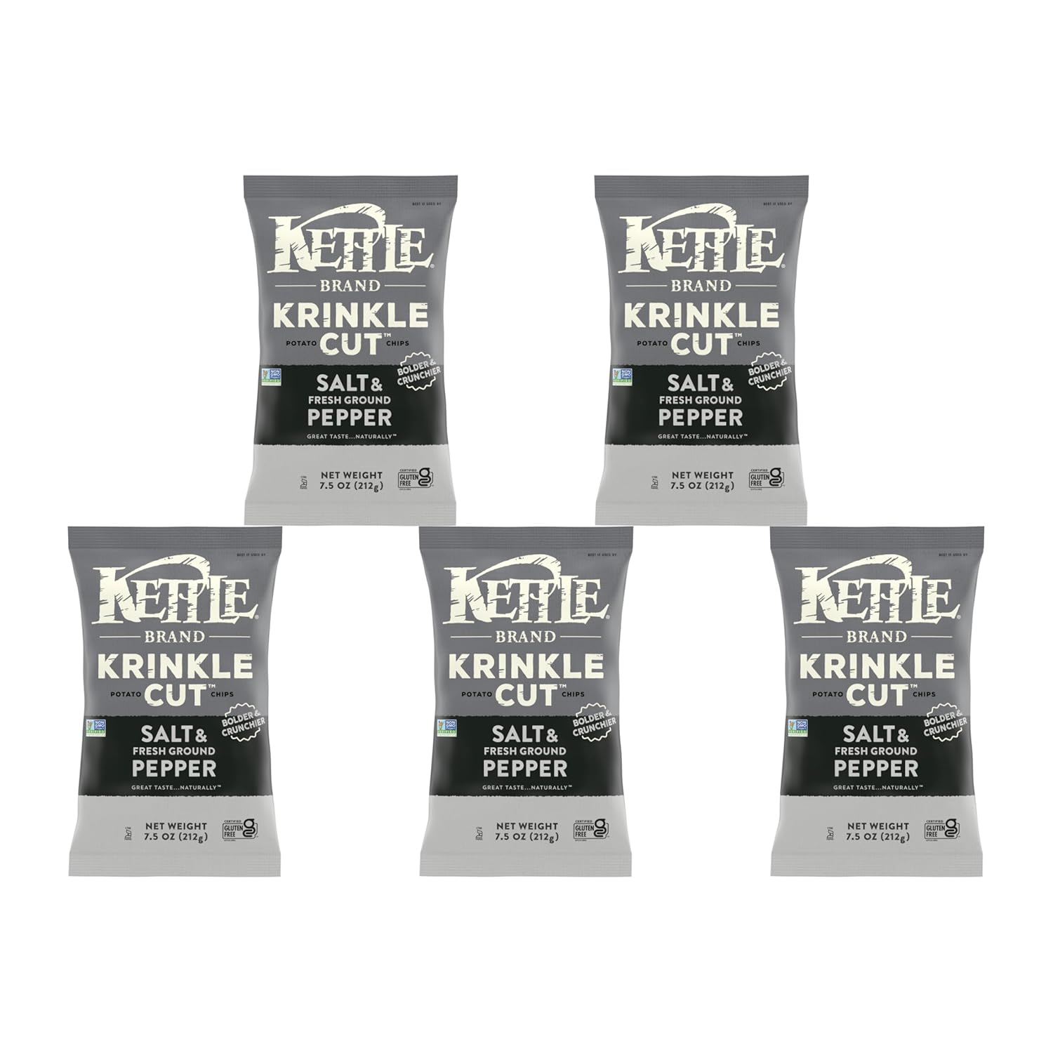Kettle Brand Krinkle Cut Salt and Fresh Ground Pepper Potato Chips, 13 Oz