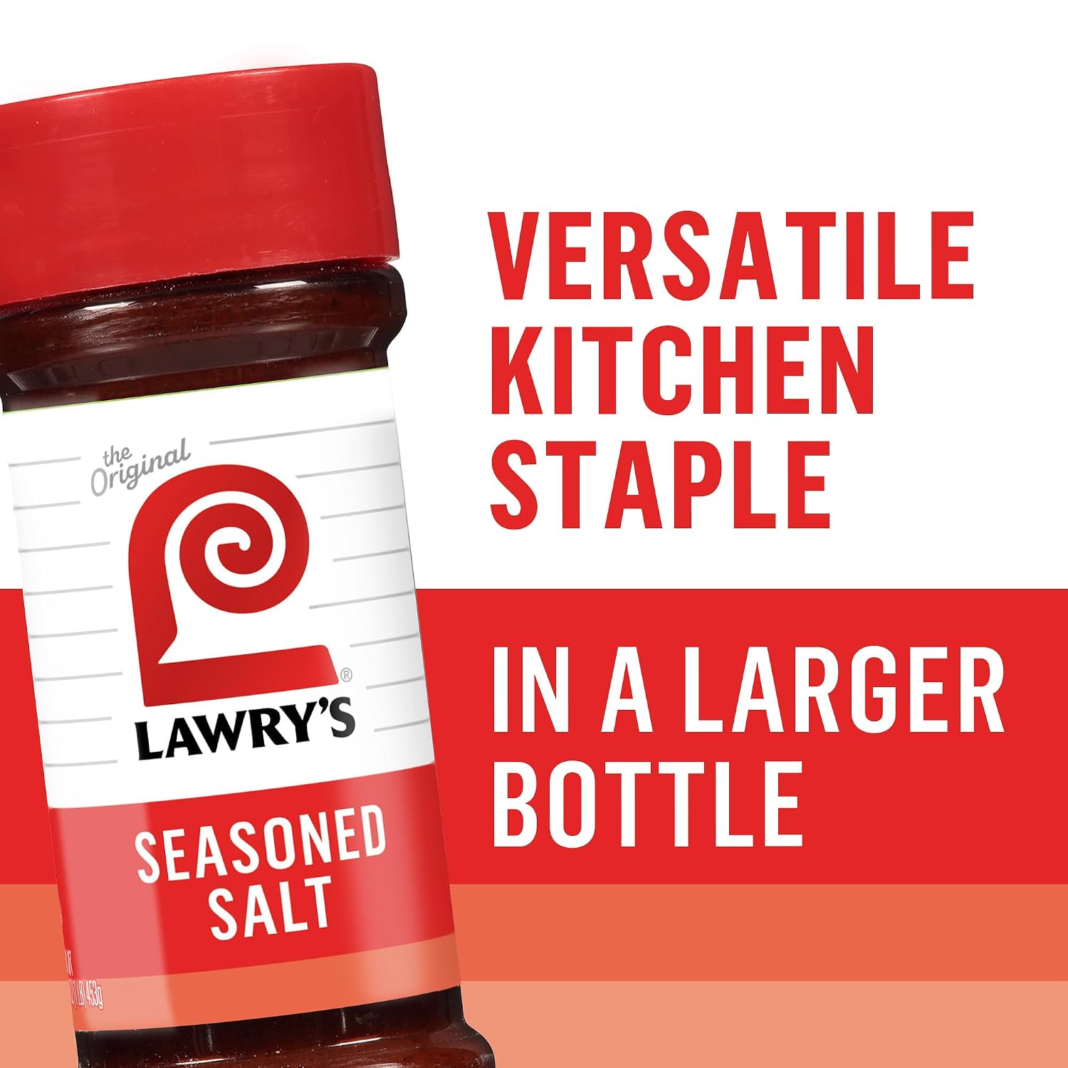 Lawry’s Seasoned Salt, No MSG Added, Kosher Certified, Staple, Versatile, All-Purpose Seasoning to Shake on Beef, Pork, or Poultry, 16 oz