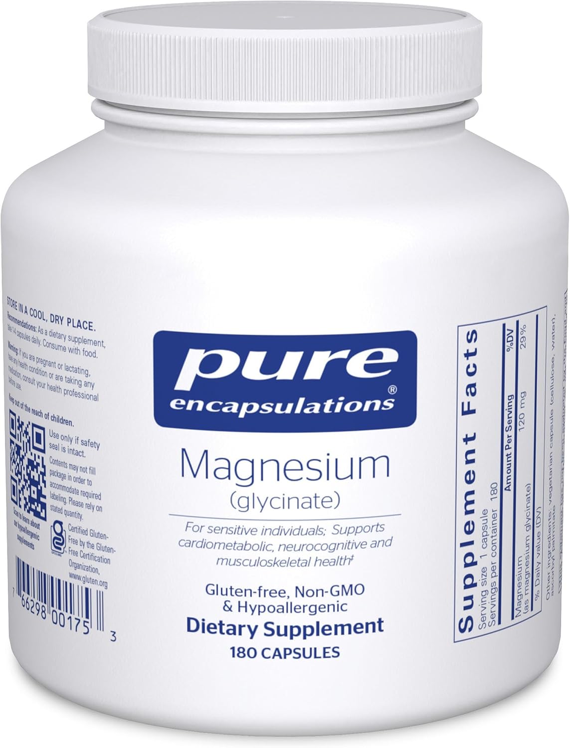 Pure Encapsulations Magnesium (Glycinate) - Supplement to Support Stress Relief, Sleep, Heart Health, Nerves, Muscles, and Metabolism* - with Magnesium Glycinate - 360 Capsules | Supplement to Support Stress Relief, Sleep, Heart Health, Nerves, Muscles,…