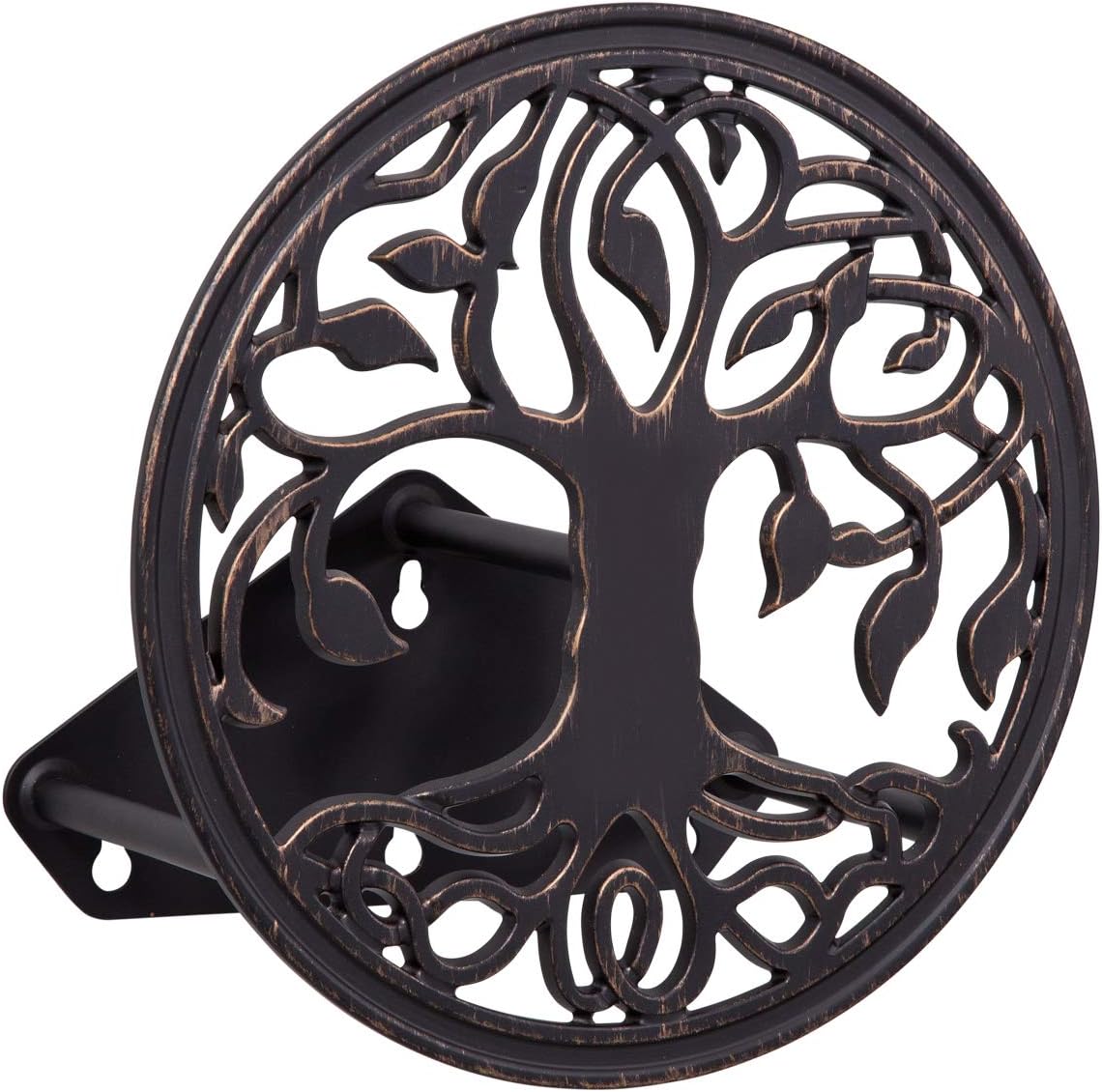 Liberty Garden 671 Wall Mount Decorative Garden Hose Butler, Holds 125-Feet of 5/8-Inch Hose - Patina