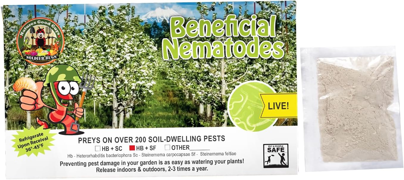 10 Million Live Beneficial Nematodes Hb & Sf - Kills Over 200 Different Species of Soil Dwelling and Wood Boring Insects.