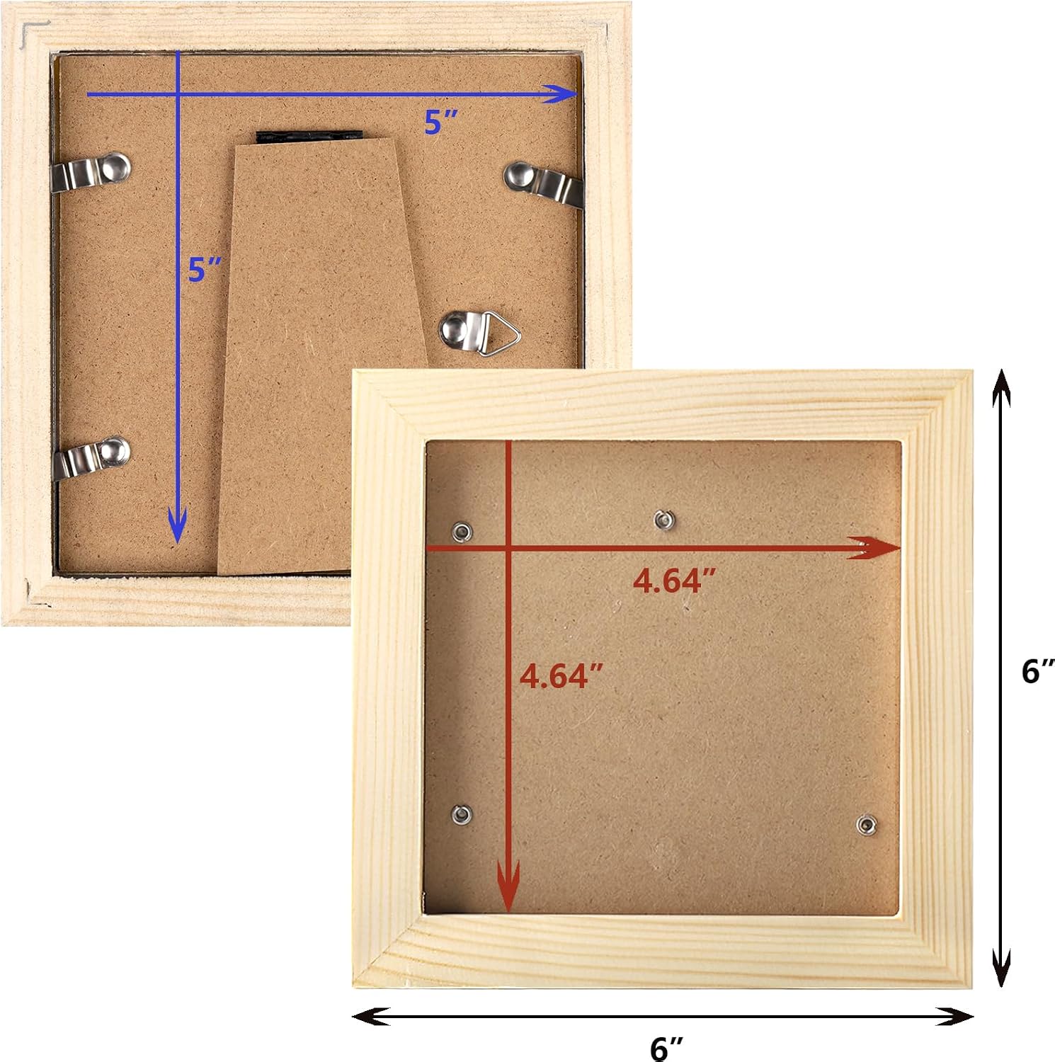 WUTL 8x8 Black Picture Frames Square