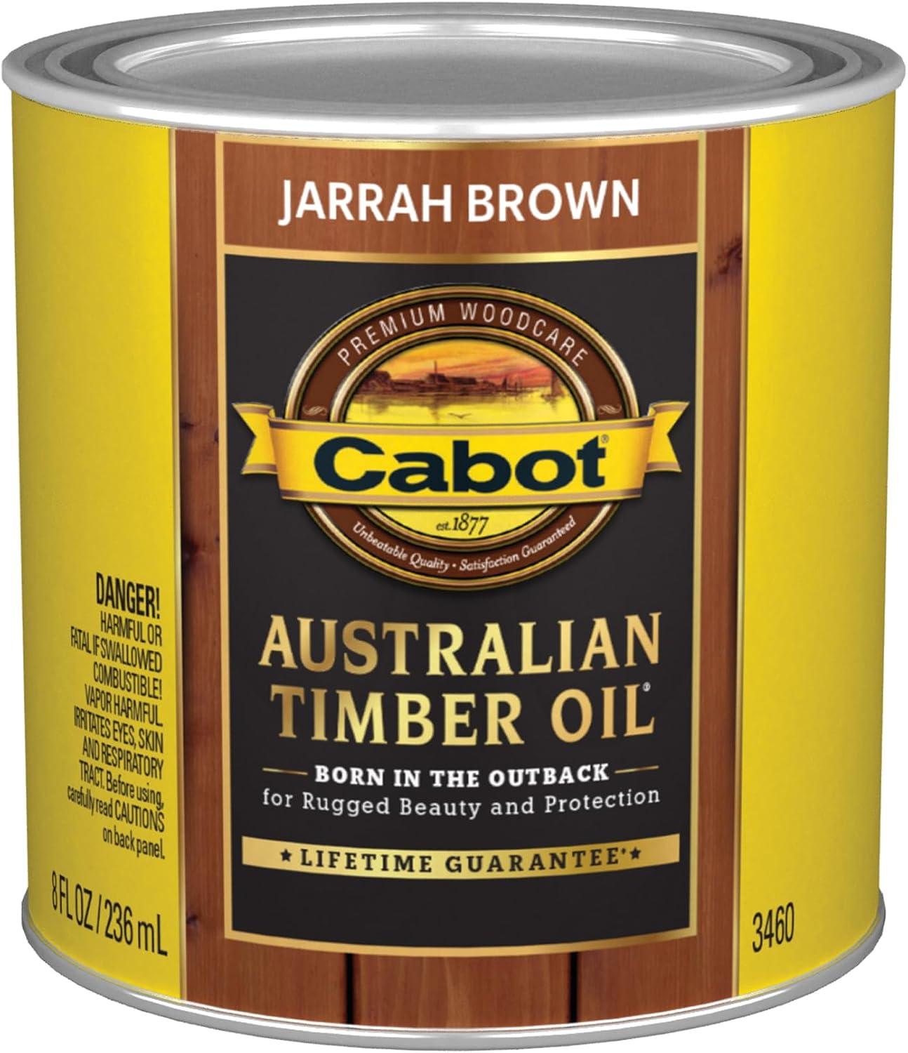 Cabot Australian Timber Oil Wood Stain and Protector, Jarrah Brown, 1/2 Pint