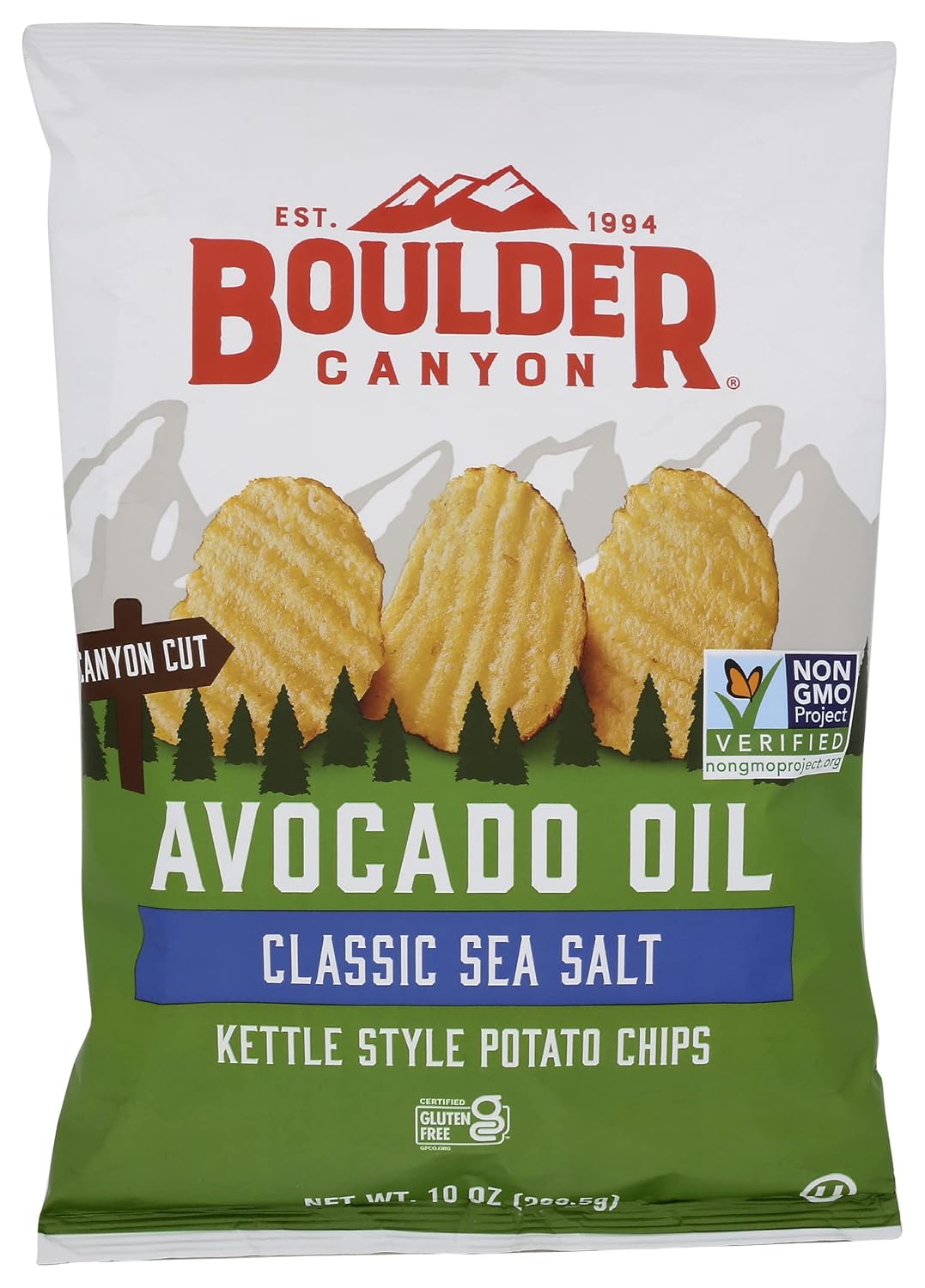 Boulder Canyon Avocado Oil Sea Salt Potato Chips 6 Count, 1.25 OZ