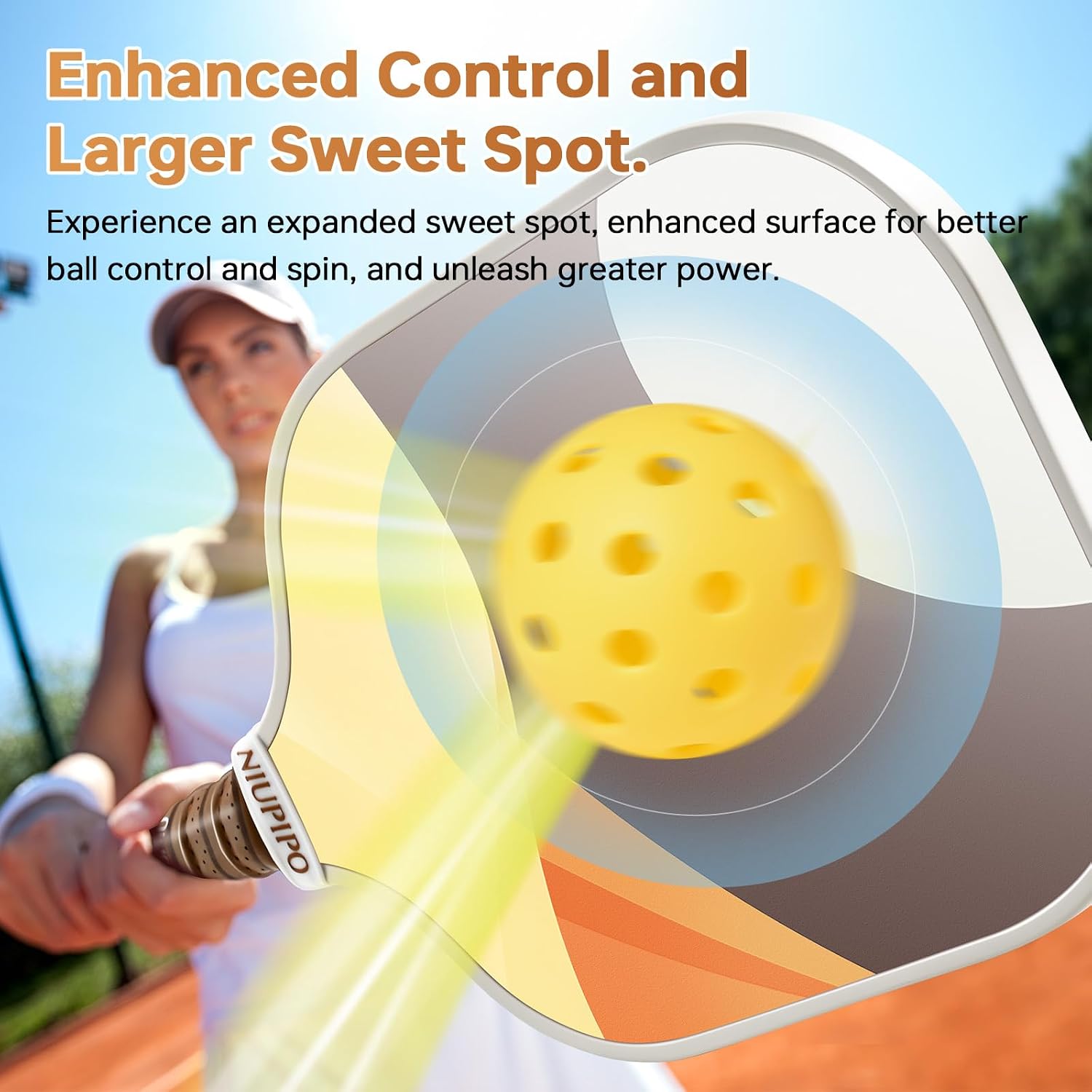 niupipo Pickleball Paddles Set of 2 or 4, USAPA Approved Fiberglass Pickleball Paddle Set with Balls and Bag, Polypropylene Honeycomb Core
