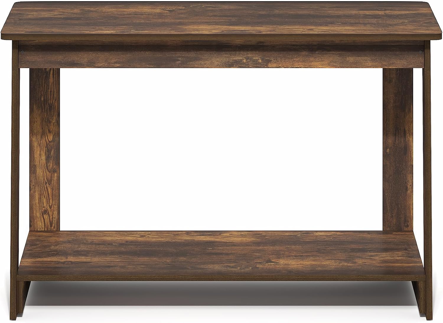 Furinno Beginning TV Stand, 2-Tier Rectangular Entertainment Center with Shelf, TV Console for TV up to 36 Inch, Open Back, for Living Room, Bedroom, French Oak