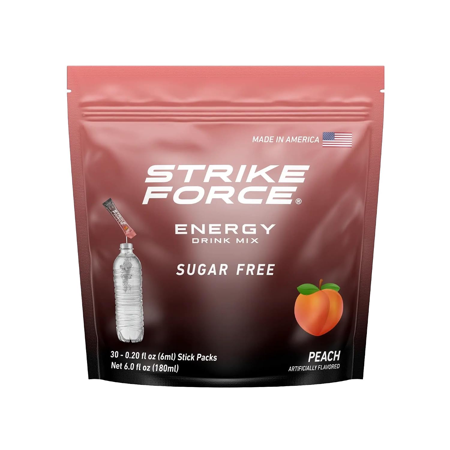 Strike Force Energy Drink Mix - Original Flavor - Natural Tasting Caffeine Drink - Turn Any Drink into a Healthy Energy Drink - Zero Calories, Keto Friendly, Sugar Free, Pre Workout (40 Liquid Packs)