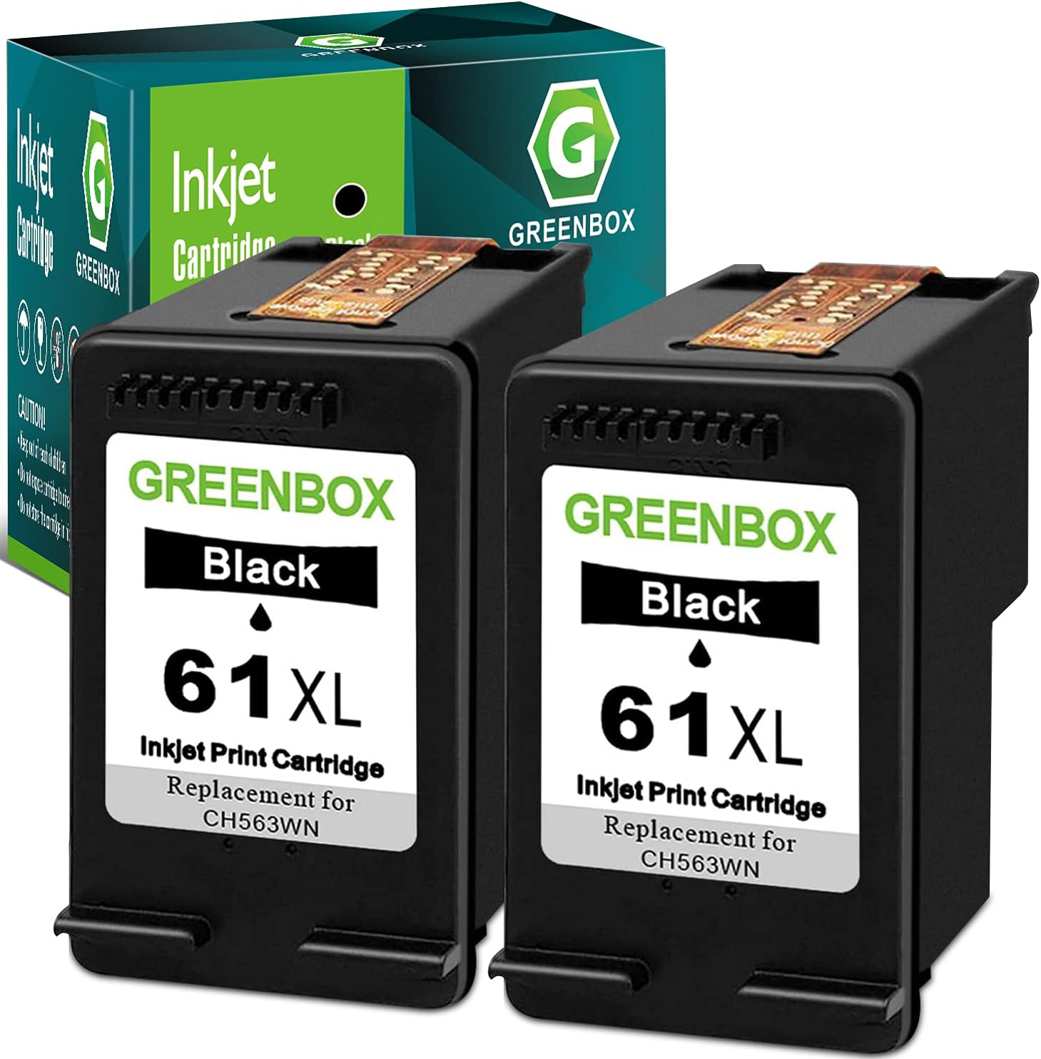 GREENBOX 61XL Black Ink Cartridge High Yield for 61XL Ink Cartridge
