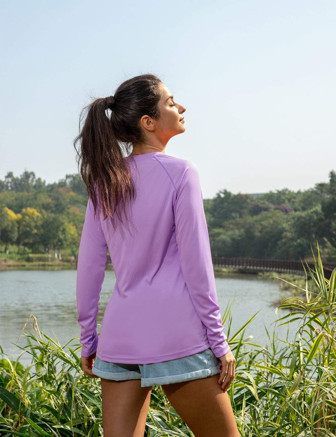 baleaf Women's UPF 50+ Sun Shirts Long Sleeve Stretchy Quick Dry | Lightweight, Rash Guard, UPF 50+ Sun Protection, Breathable Comfort material for Hking Workout, Excellent for hot weather
