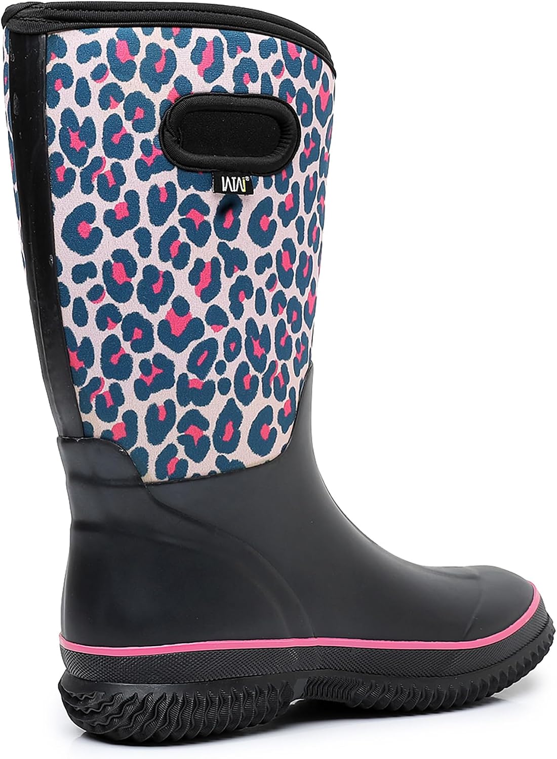 WTW Womens Mid Calf Rain Boots - Waterproof Insulated Neoprene Rubber Boots Mud Outdoor Hunting Garden Boots