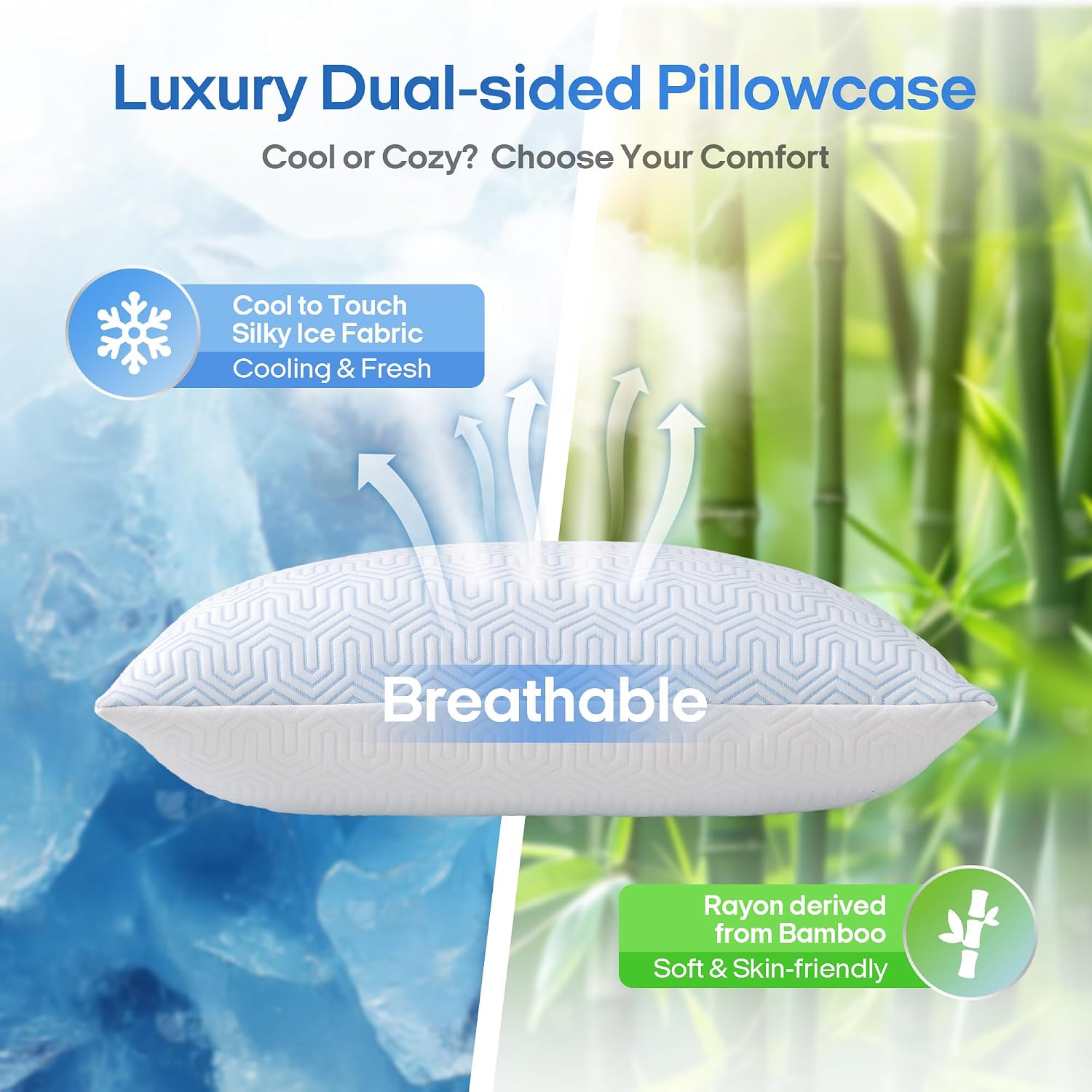 puredown® Goose Feathers and Down White Pillows with 100% Cotton Cover, Bed Sleeping Hotel Collection Pillows Set of 2, Standard Size