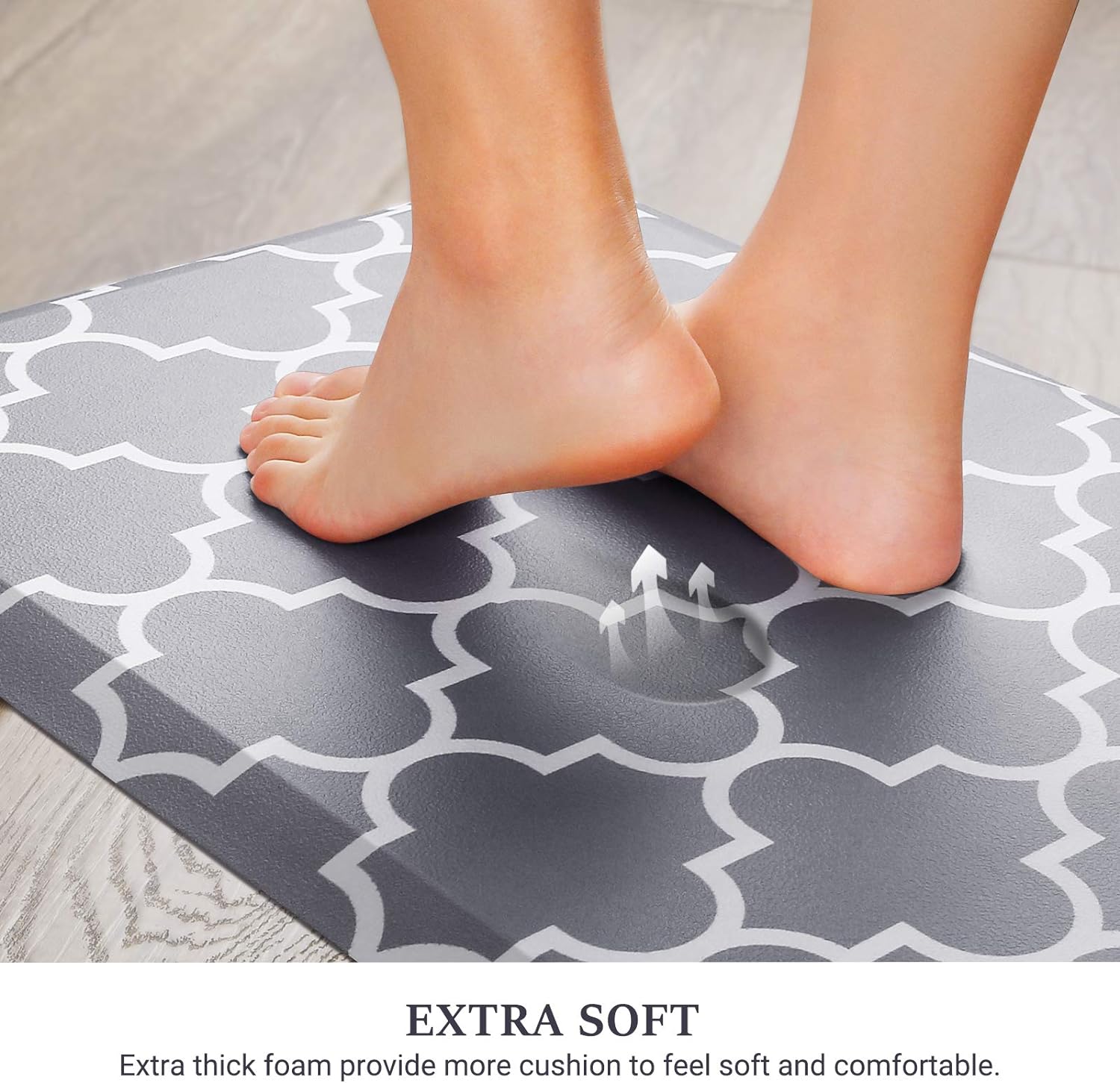 WISELIFE Kitchen Mats and Rugs Cushioned Anti-Fatigue, 17.3"x 60", Grey