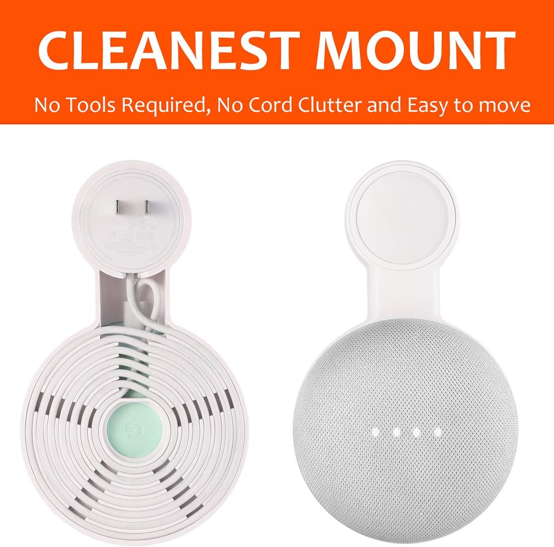 2Pack Google Mini Wall Mount, Cord Management for Google Mini Smart Speaker