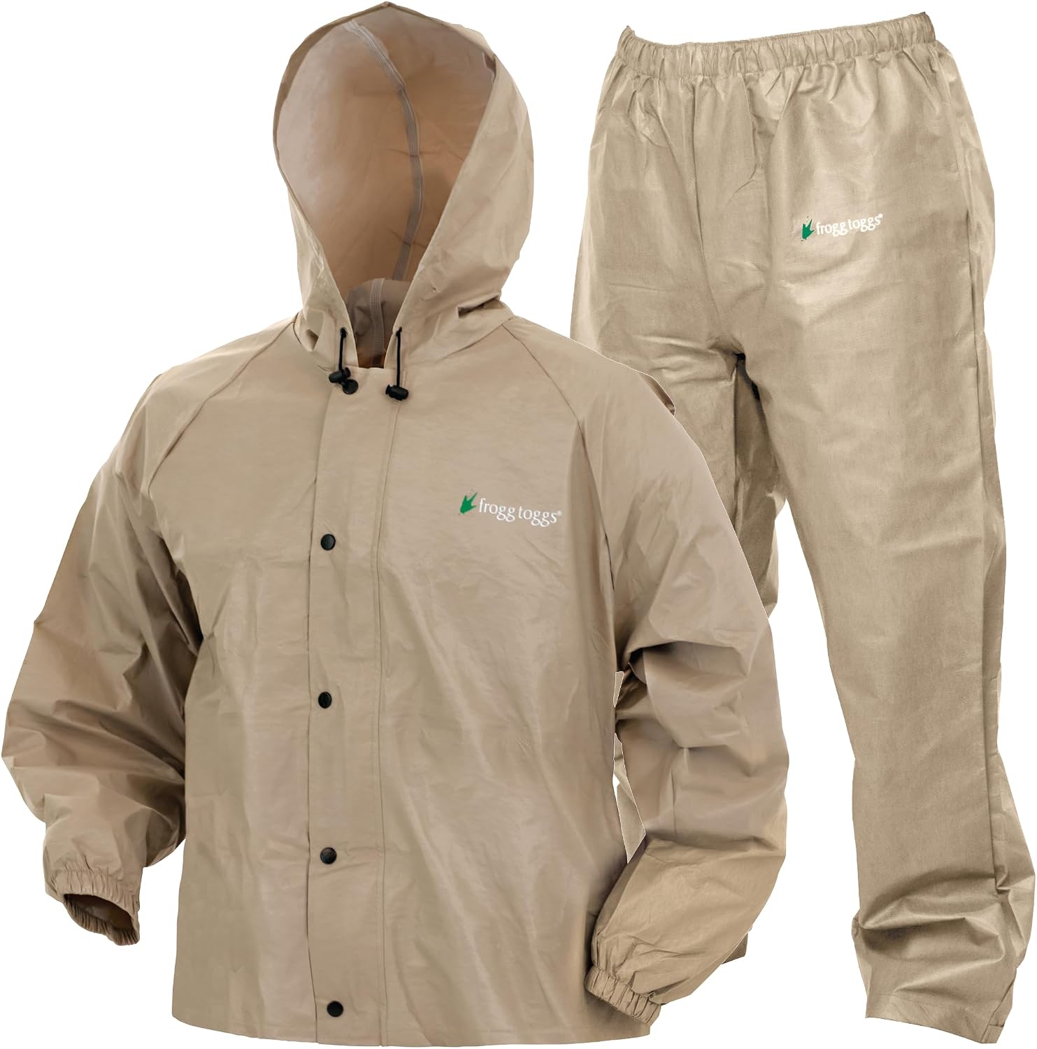 FROGG TOGGS Men's Pro Lite Rain Suit, Waterproof, Breathable, Dependable Wet Weather Protection, Carbon Black, XL/XXL
