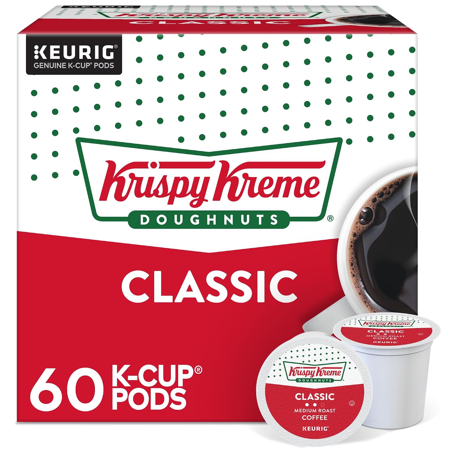Krispy Kreme Classic Coffee, Keurig Single Serve K-Cup Pods, Medium Roast, 96 Count