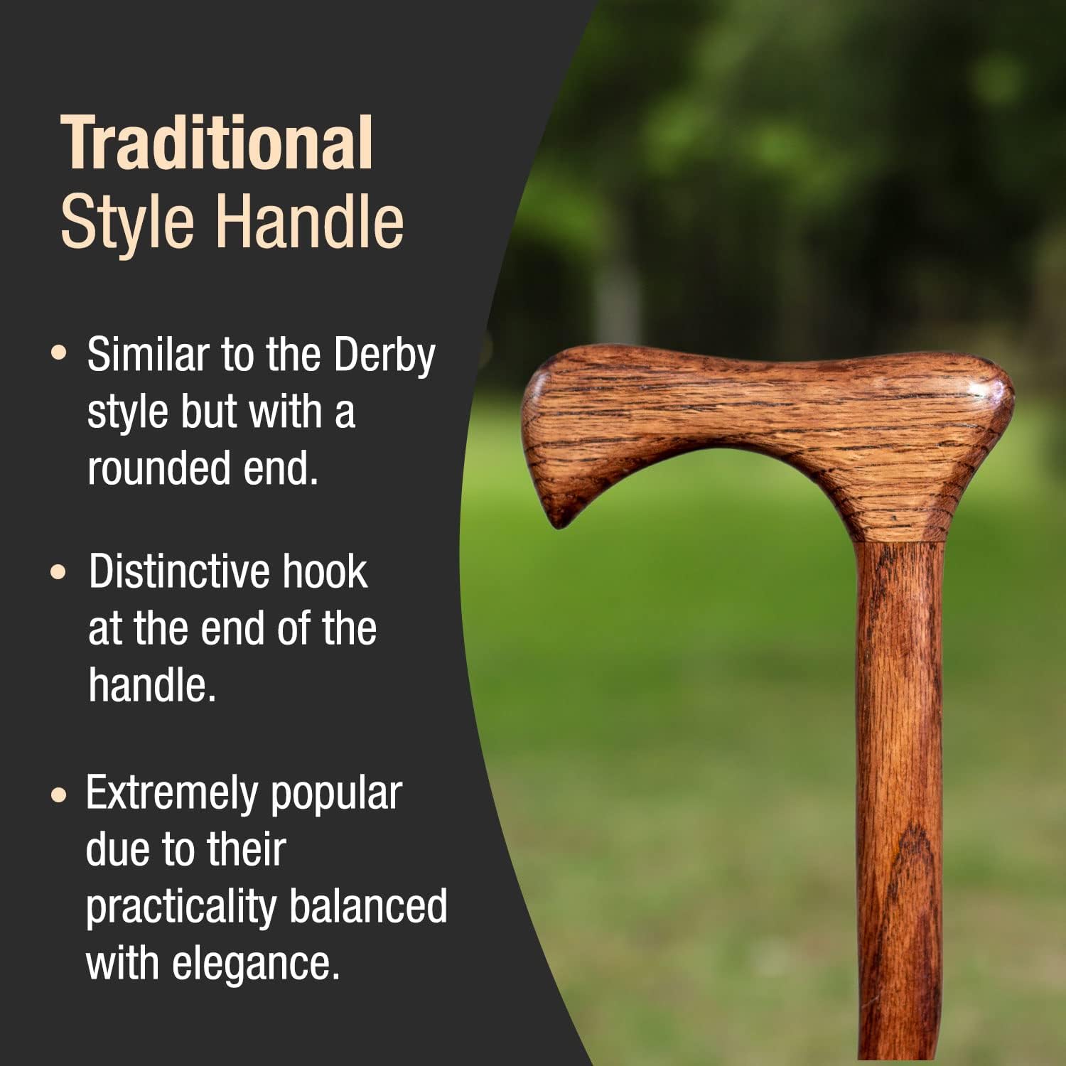 Brazos Handcrafted Wood Walking Cane, Twisted Oak, Traditional Style Handle, for Men & Women, Made in The USA, 37"