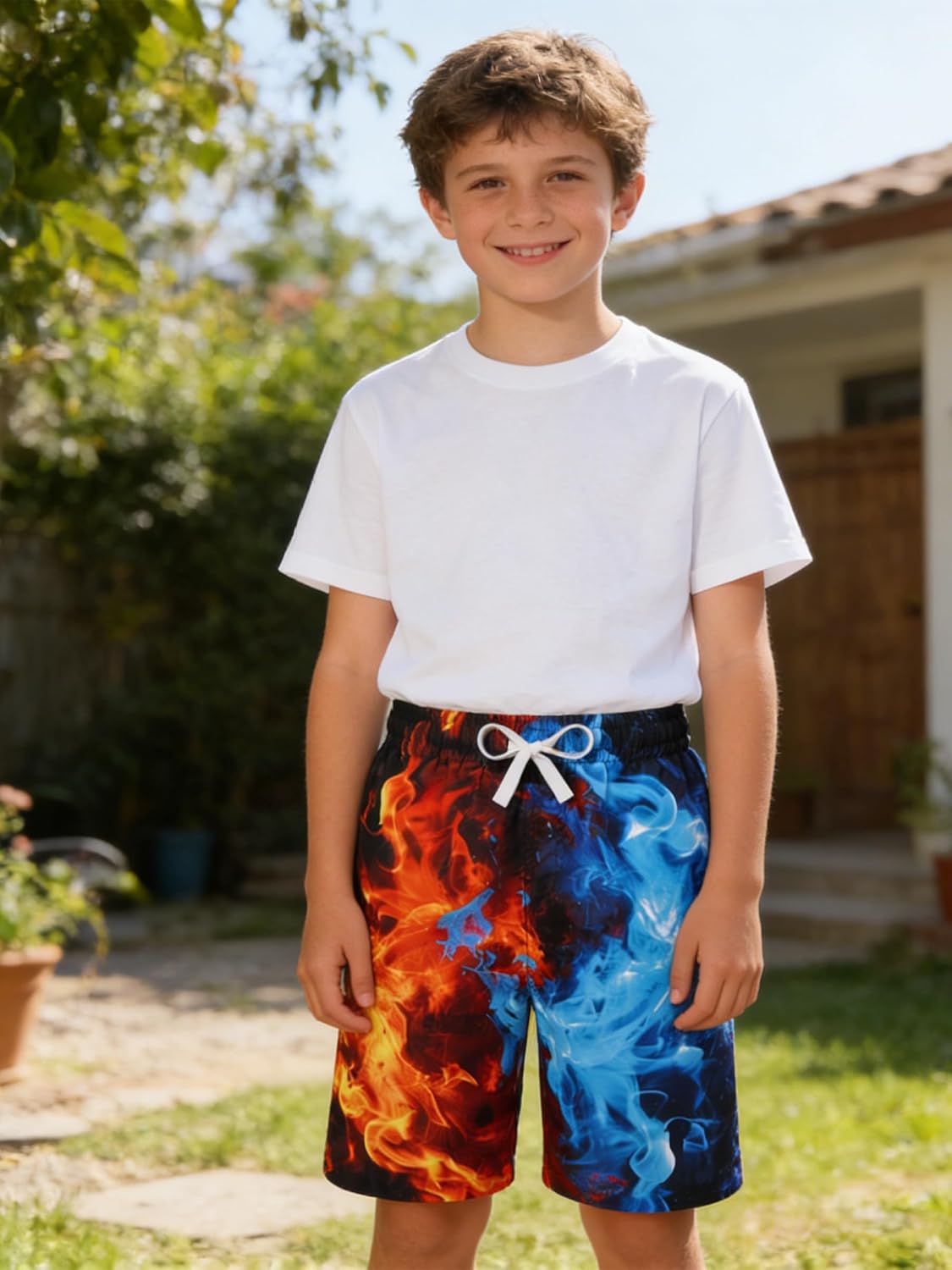 BFUSTYLE Boys Swim Trunks Mesh Lining Kids Bathing Suit 5-14 Years Shorts