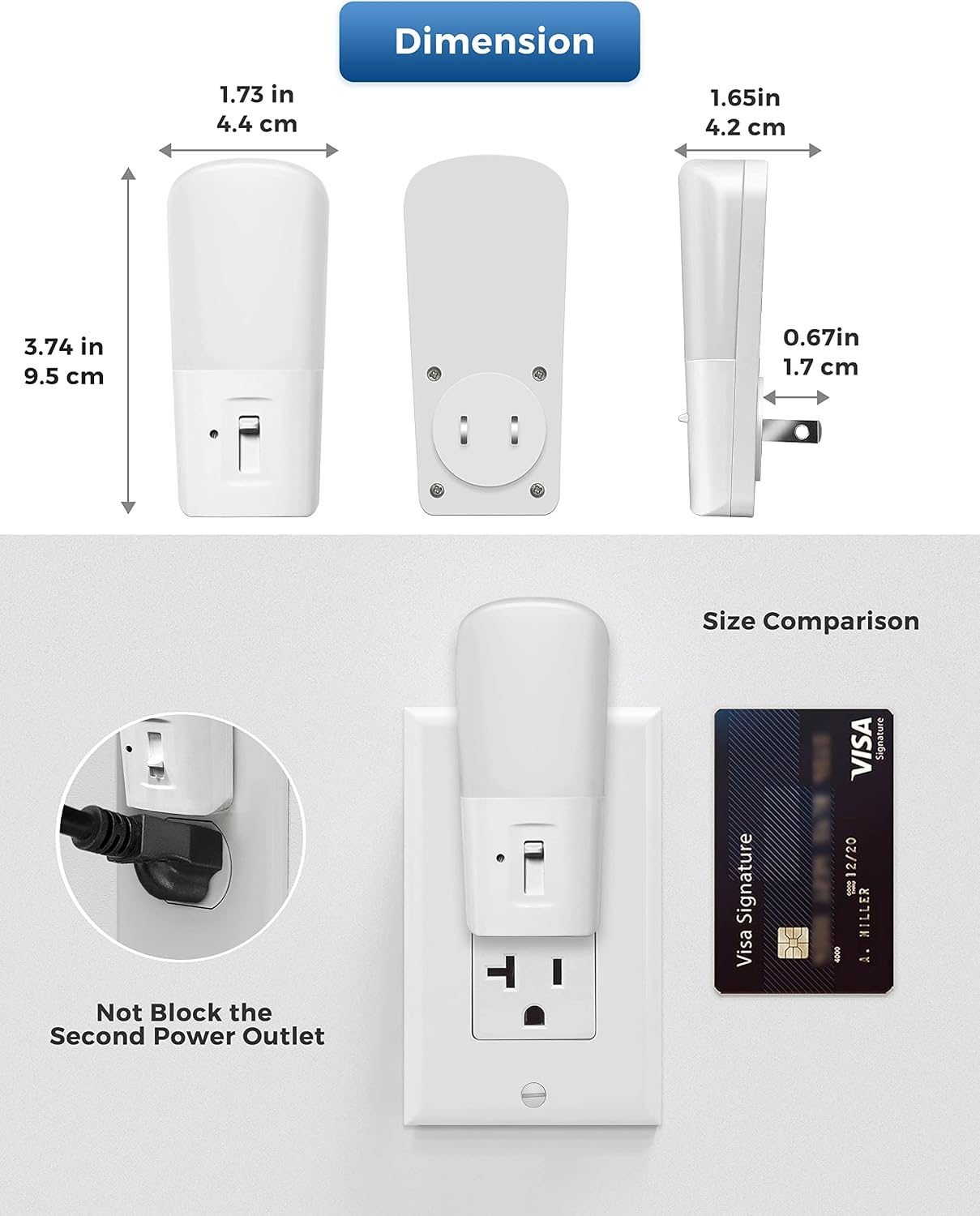 LOHAS-LED Plug in Night Light, Dimmable LED Night Lights Dusk to Dawn 2Pack