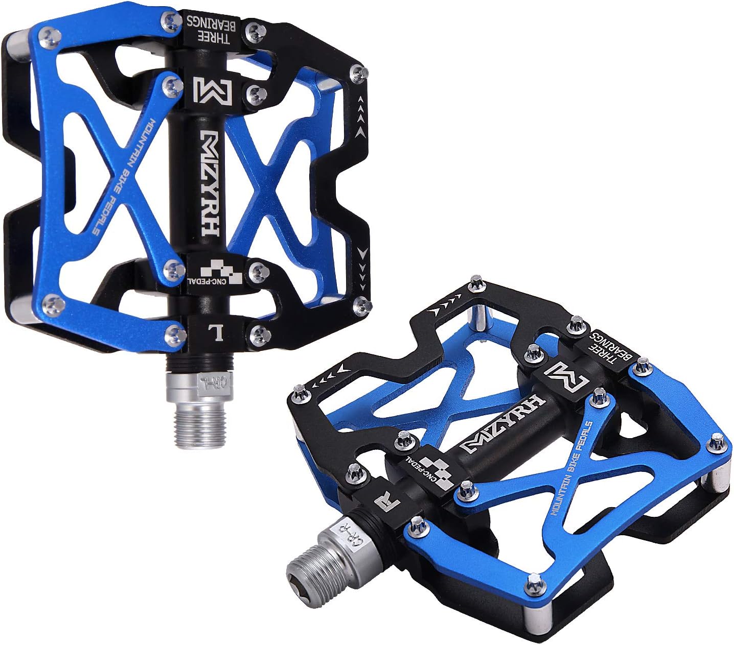 MZYRH Mountain Bike Pedals, Ultra Strong Colorful CNC Machined 9/16" Cycling Sealed 3 Bearing Pedals