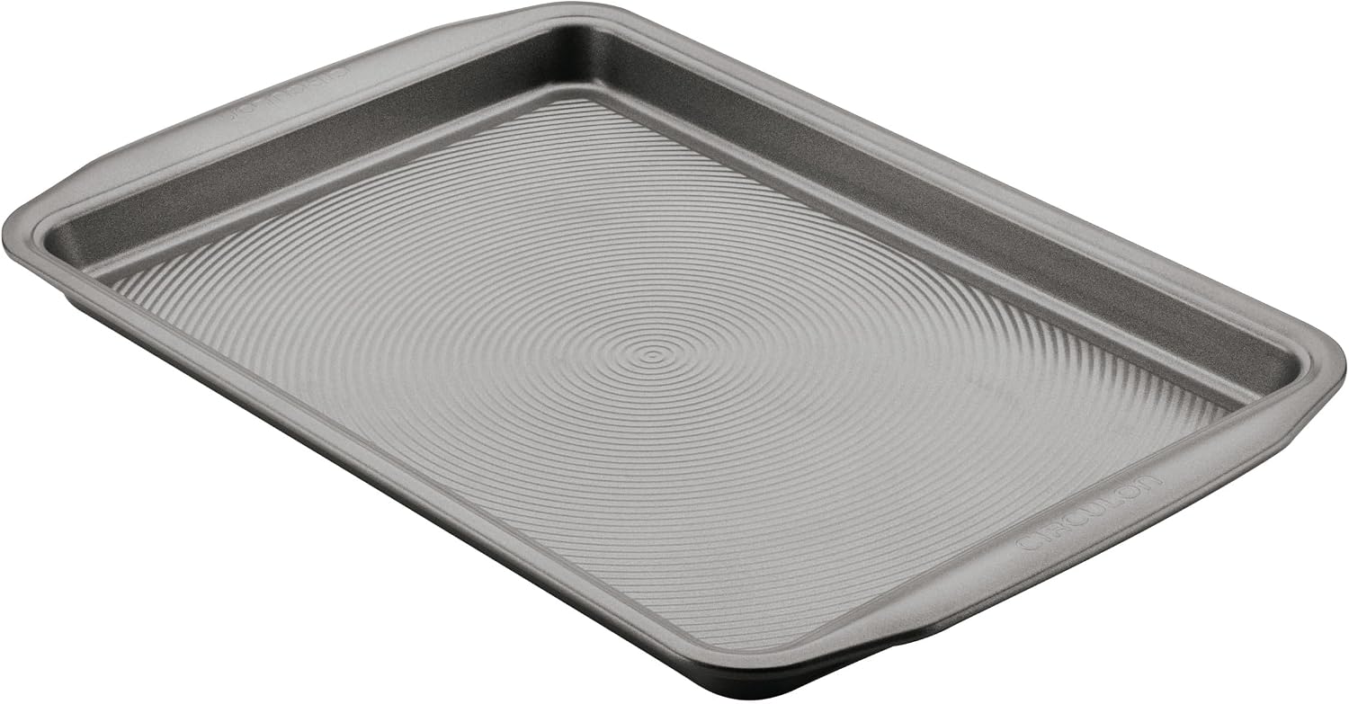 Circulon Bakeware Nonstick Cookie Pan Set, Cookie Sheets for Baking, 2-Piece, Gray