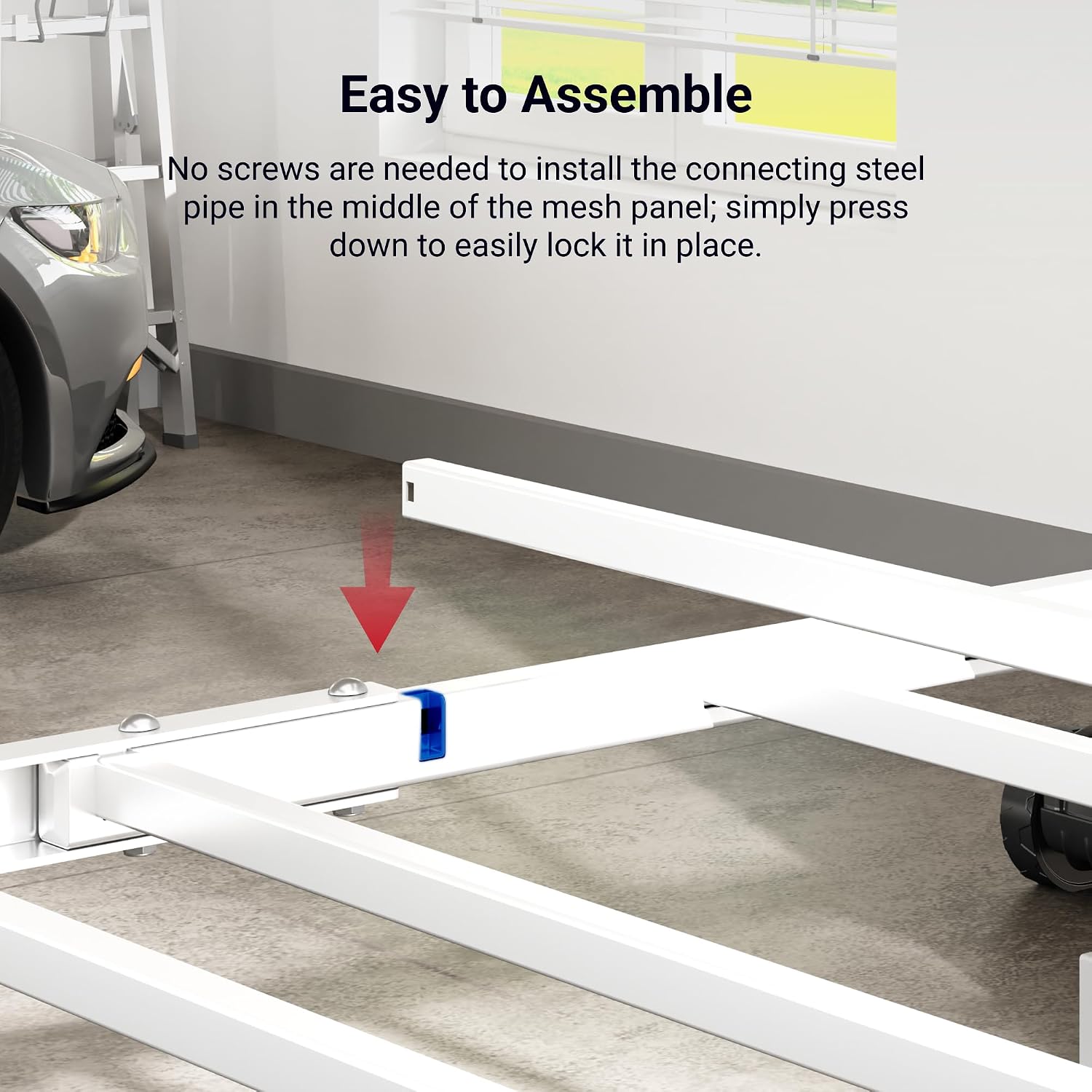 FLEXIMOUNTS 4x8 Overhead Garage Storage Rack, Without Decking, Black