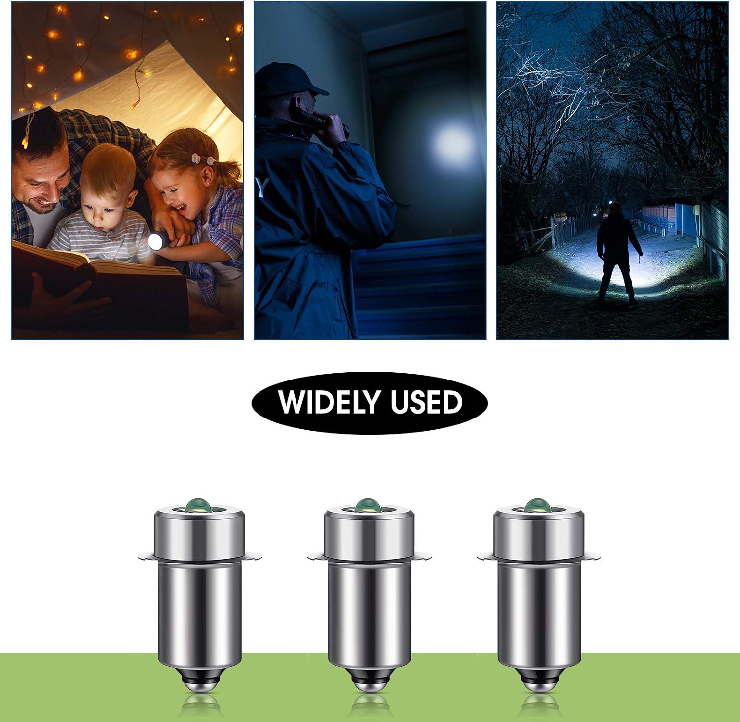 Honoson 3 Pcs 6-24V LED Flashlight Bulbs 3w Dc Replacement
