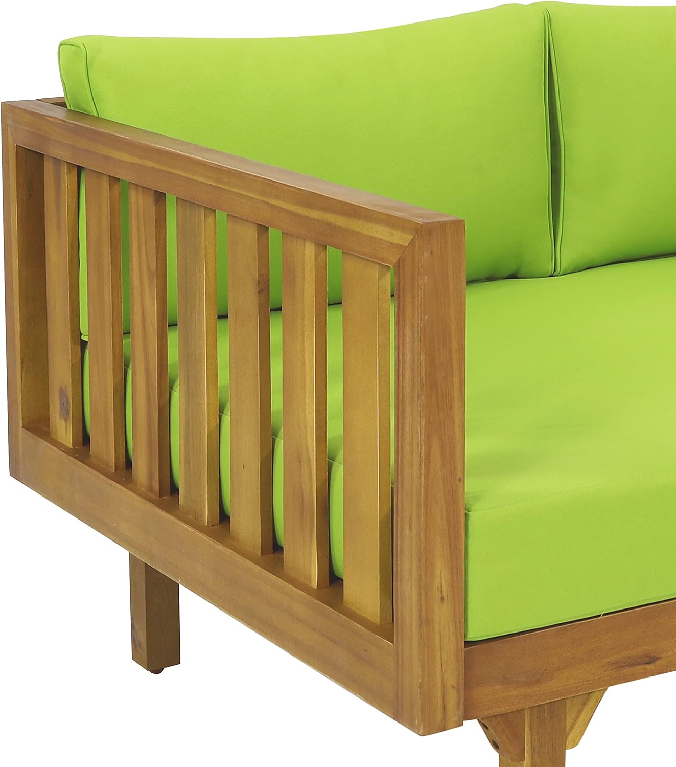 Christopher Knight Home Tina Outdoor 3 Seater Acacia Wood Daybed, Teak Finish, Light Grey