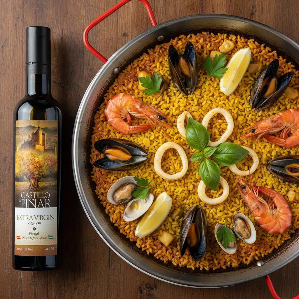 Castillo de Pinar First Cold Pressed Extra Virgin Olive Oil Picual Single-Variety 500ml Less Than 02% Acidity, Gluten Free Non GMO