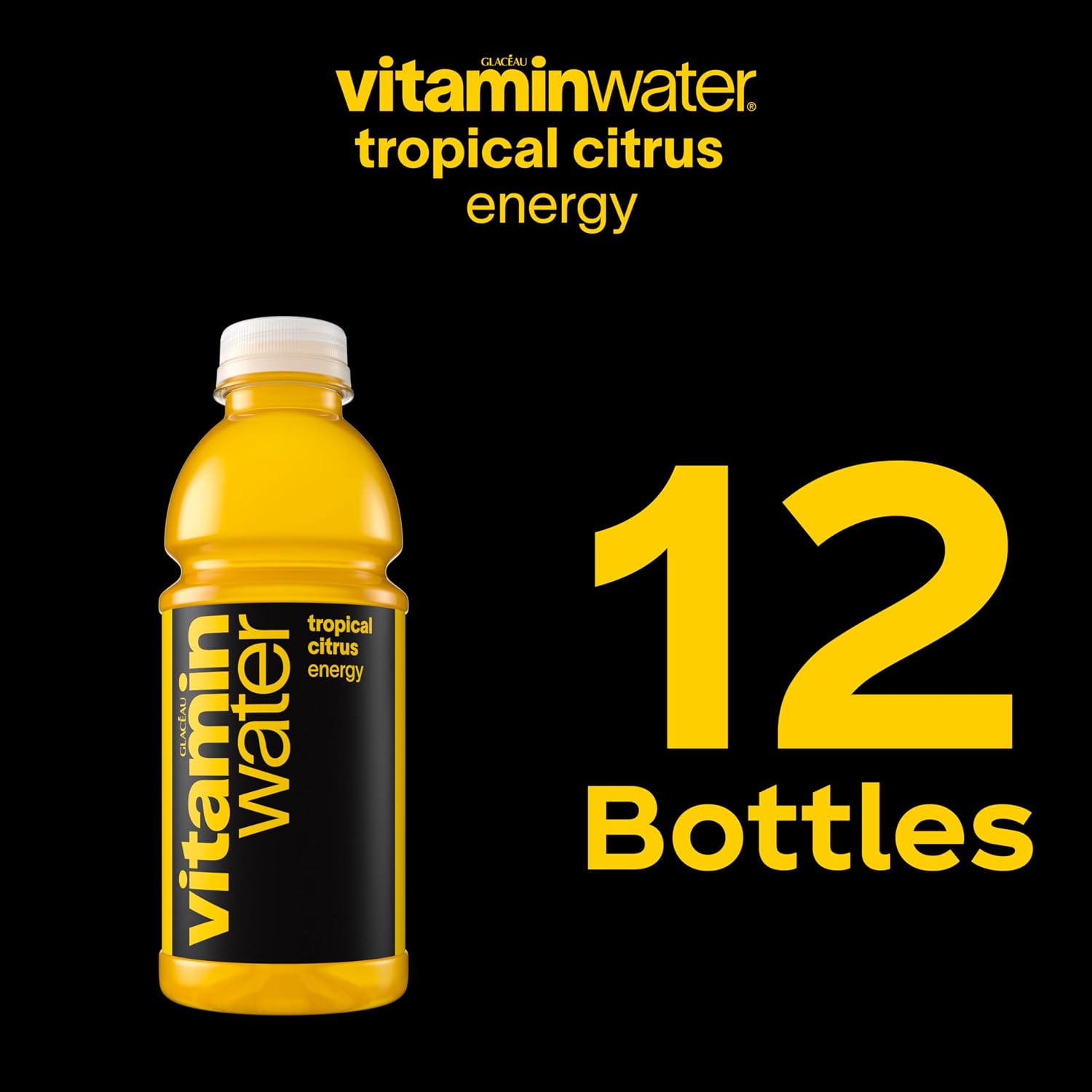 vitaminwater Refresh Tropical Mango, Flavored Water Beverage Bottles, 20 fl oz, 12 Pack