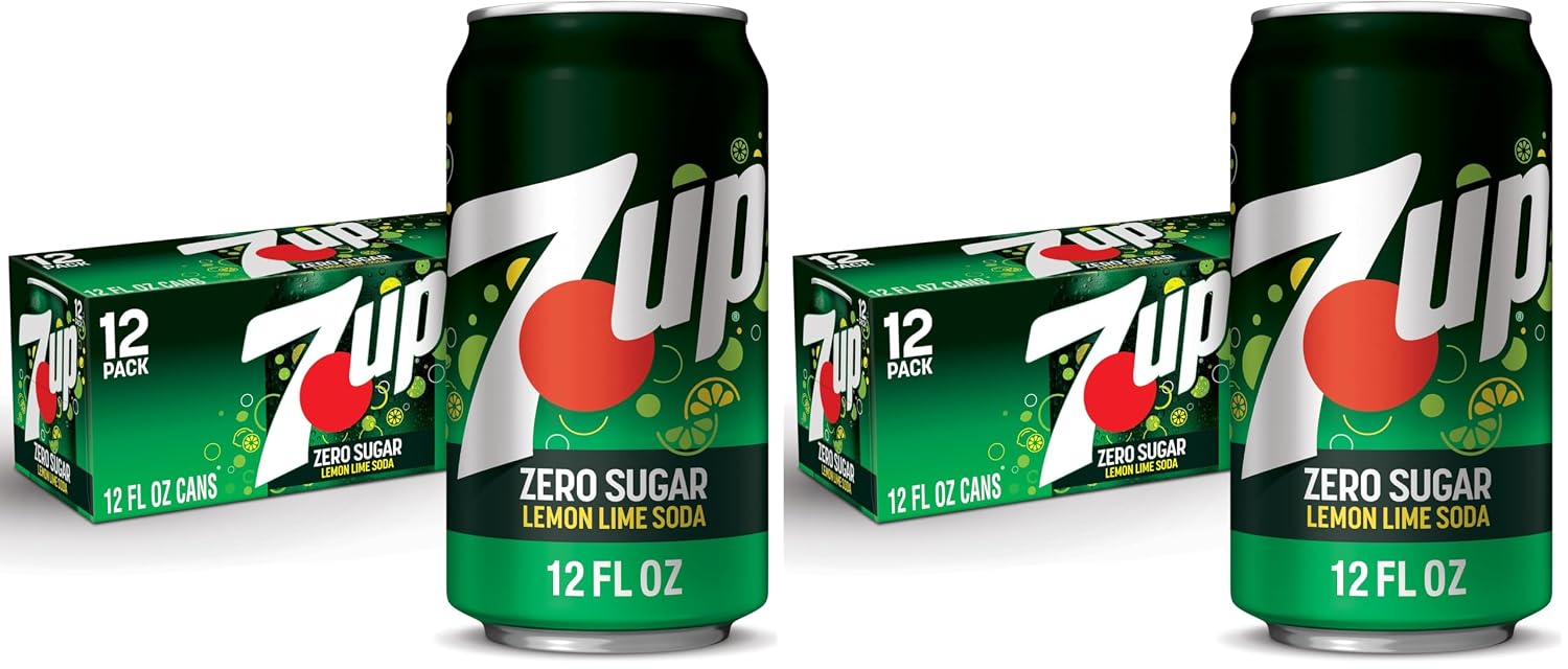 Zero Sugar 7-Up Soda, 12 Oz., Pack of 12