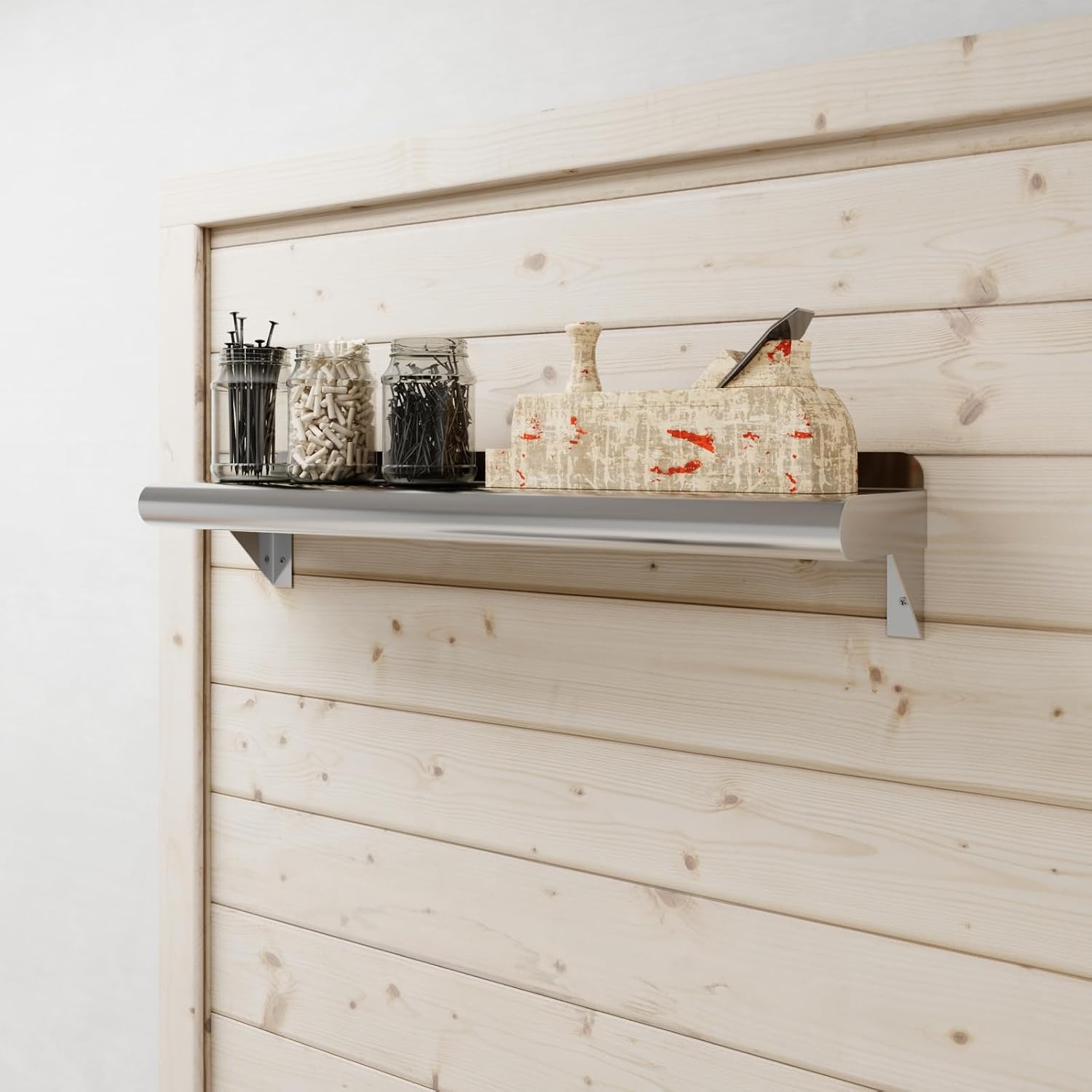 AmGood 24" Long X 18" Deep Stainless Steel Wall Shelf | NSF Certified | Appliance & Equipment Metal Shelving | Kitchen, Restaurant, Garage, Laundry, Utility Room