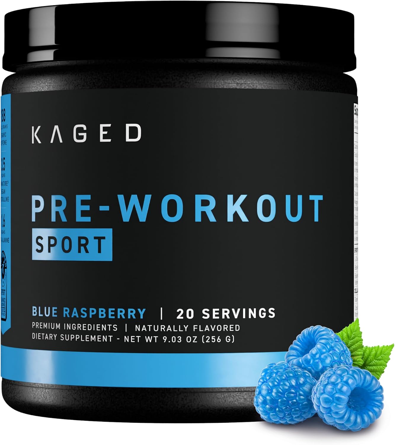 Kaged Sport Pre Workout Powder for Men & Women, Mango Lime, Sport Certified, 188mg Caffeine, Nitric Oxide Supplement, Beta Alanine for Energy