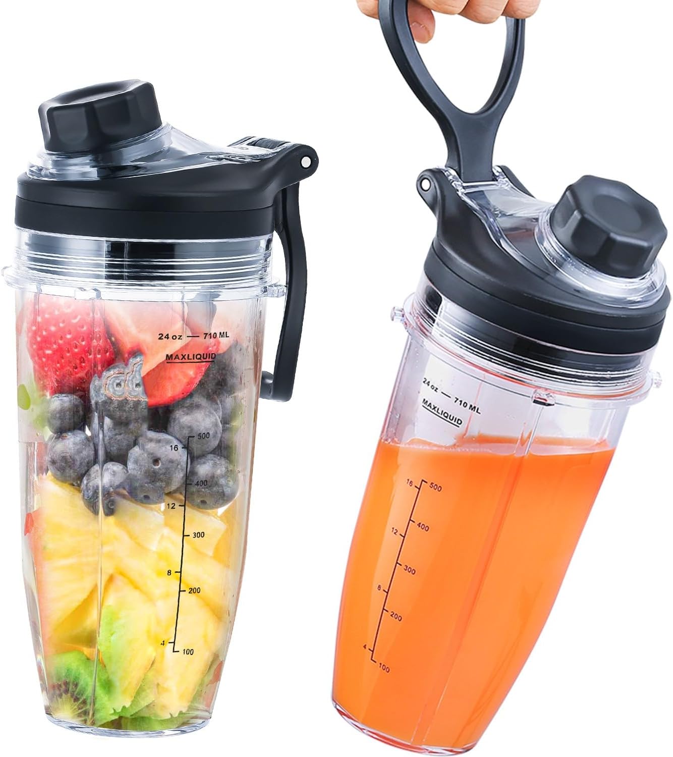 Replacement 24oz Blender Cup with Sip & Seal Lid For Nutri Ninja BL450 BL456 BL480 BL482 BL640 BL642 BL682 BN751 BN801 Foodi SS101 SS151 SS351 SS401