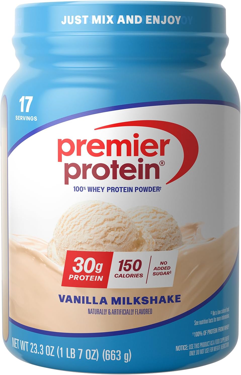 Premier Protein 30g High Protein Powder, 100% Whey, Chocolate, 17 Servings | No Added Sugar, Supports Muscle Health, Soy & Gluten-Free, 1.44 lb
