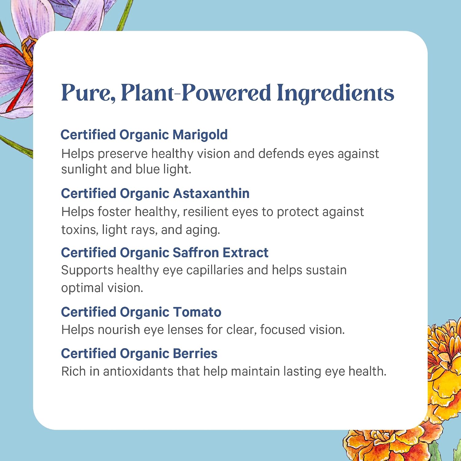 PURE SYNERGY Eye Protector | 100% Natural, Vegan Eye Health Supplement | with Organic Astaxanthin, Lutein
