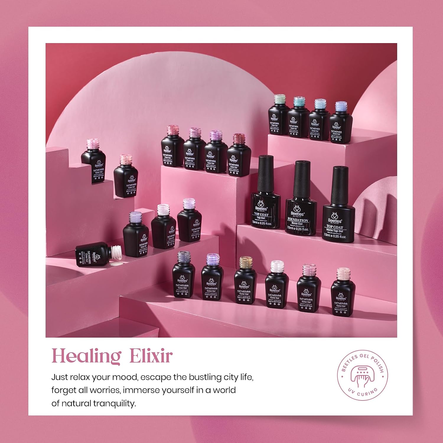 Beetles Gel Nail Polish Set with Base Glossy Matte Top Coat Macaron Gel