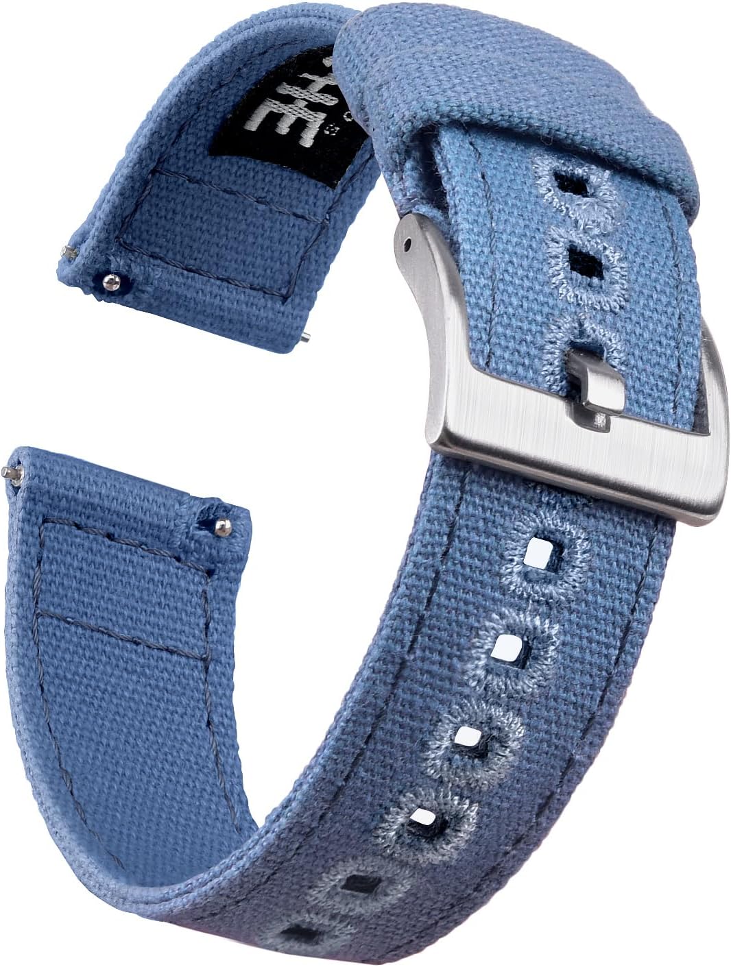 Ritche Christmas Gift Canvas Vintage Quick Release Watch Band 18mm 20mm 22mm 24mm Replacement Watch Straps for Men Women, White Elephant Gifts, Stocking Stuffers for Men, Father's Day gifts