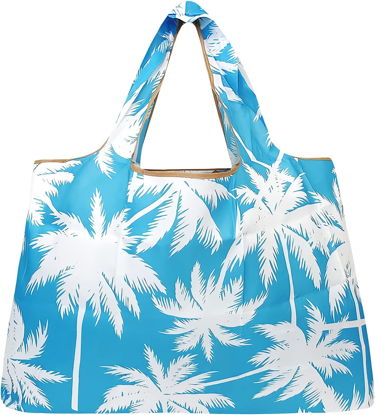 allydrew Large Foldable Tote Nylon Reusable Grocery Bags, Gray Ferns