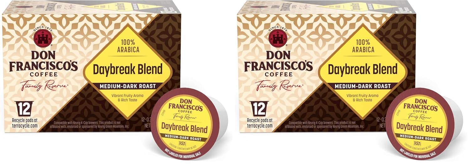 Don Francisco's Kona Blend Single Serve Coffee Pods, Medium Roast, 24ct | Compatible with Keurig Coffee Pod Brewers, 100% Arabica Coffee, Convenient Single Serve Brewing, Fresh Brew in Every Cup