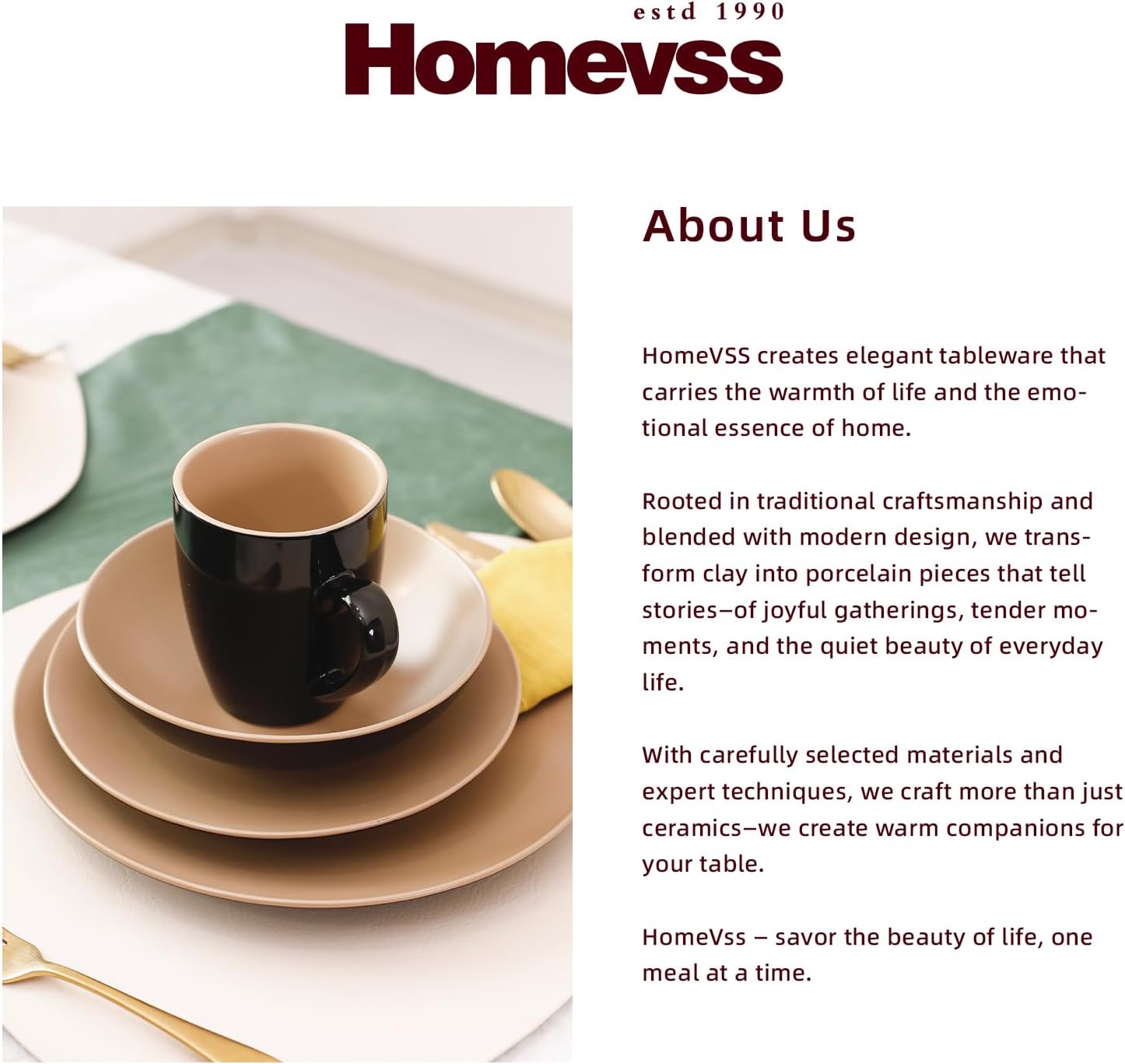 Stoneware Two-Tone Colors Life 16pc Dinner Set，Outside Shiny Black + Inside Matte Glaze Olive