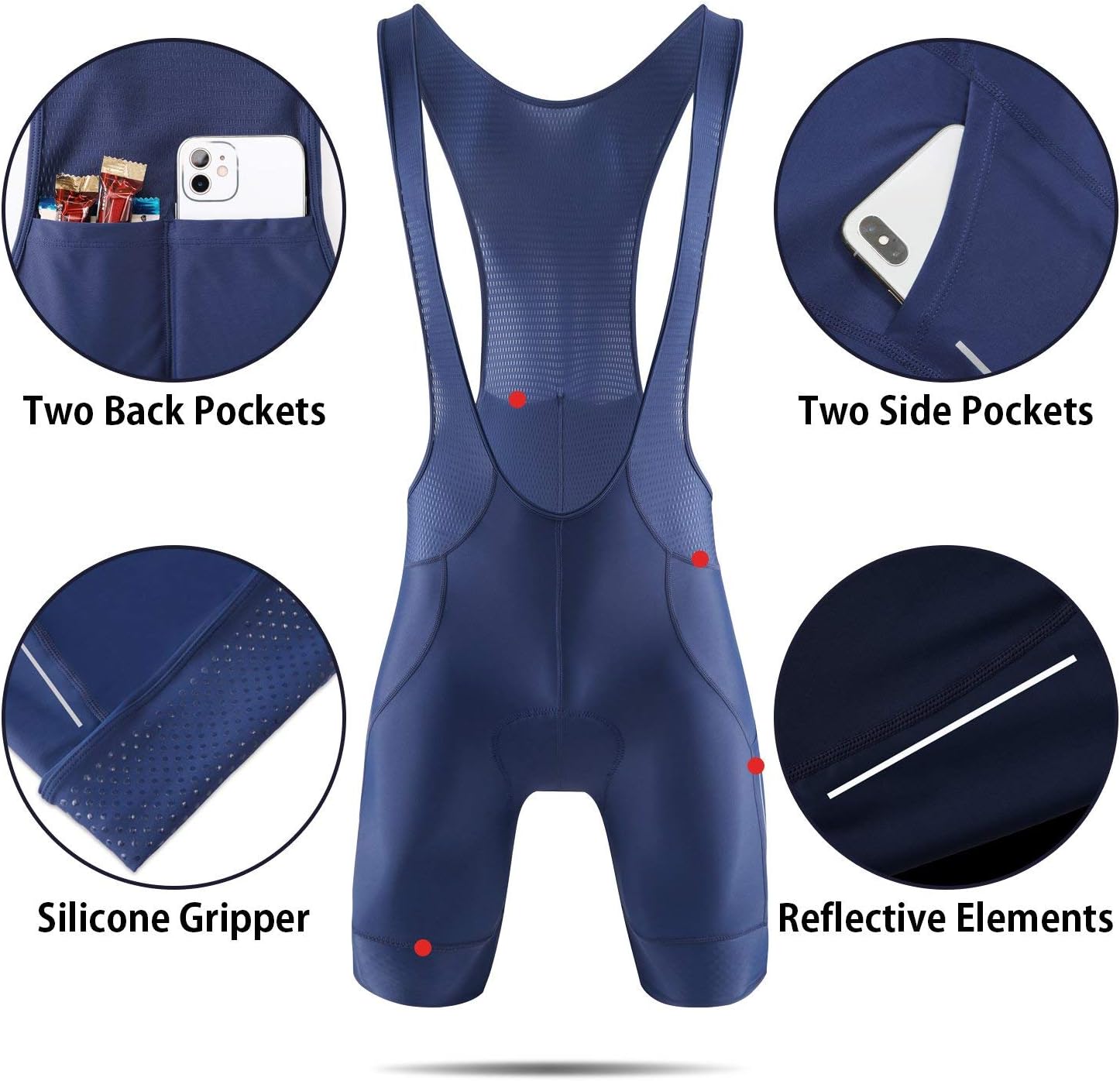 baleaf Mens 4D Padded Cycling Bib Shorts Bicycle Biking Bibs
