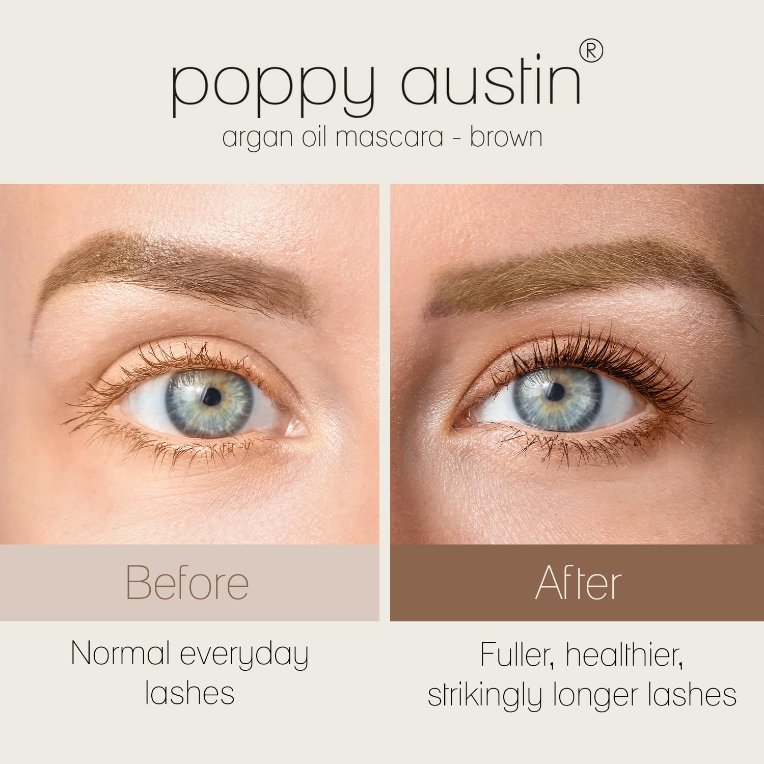 Poppy Austin Organic Mascara Black, Hypoallergenic, Waterproof, 0.31 Fl Oz