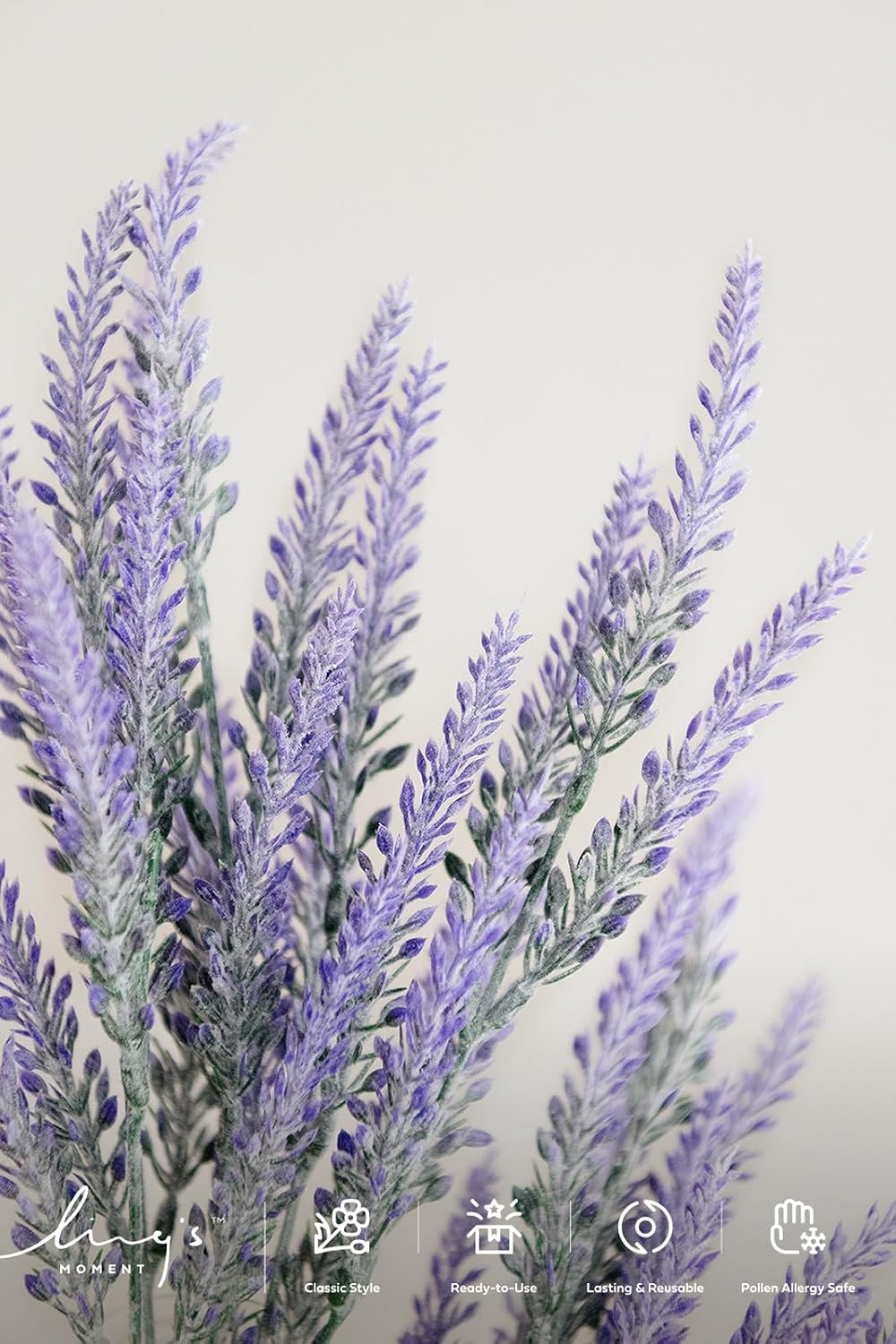 Ling's moment Artificial Purple Lavender, 4 Bushes Fake Lilac Flower
