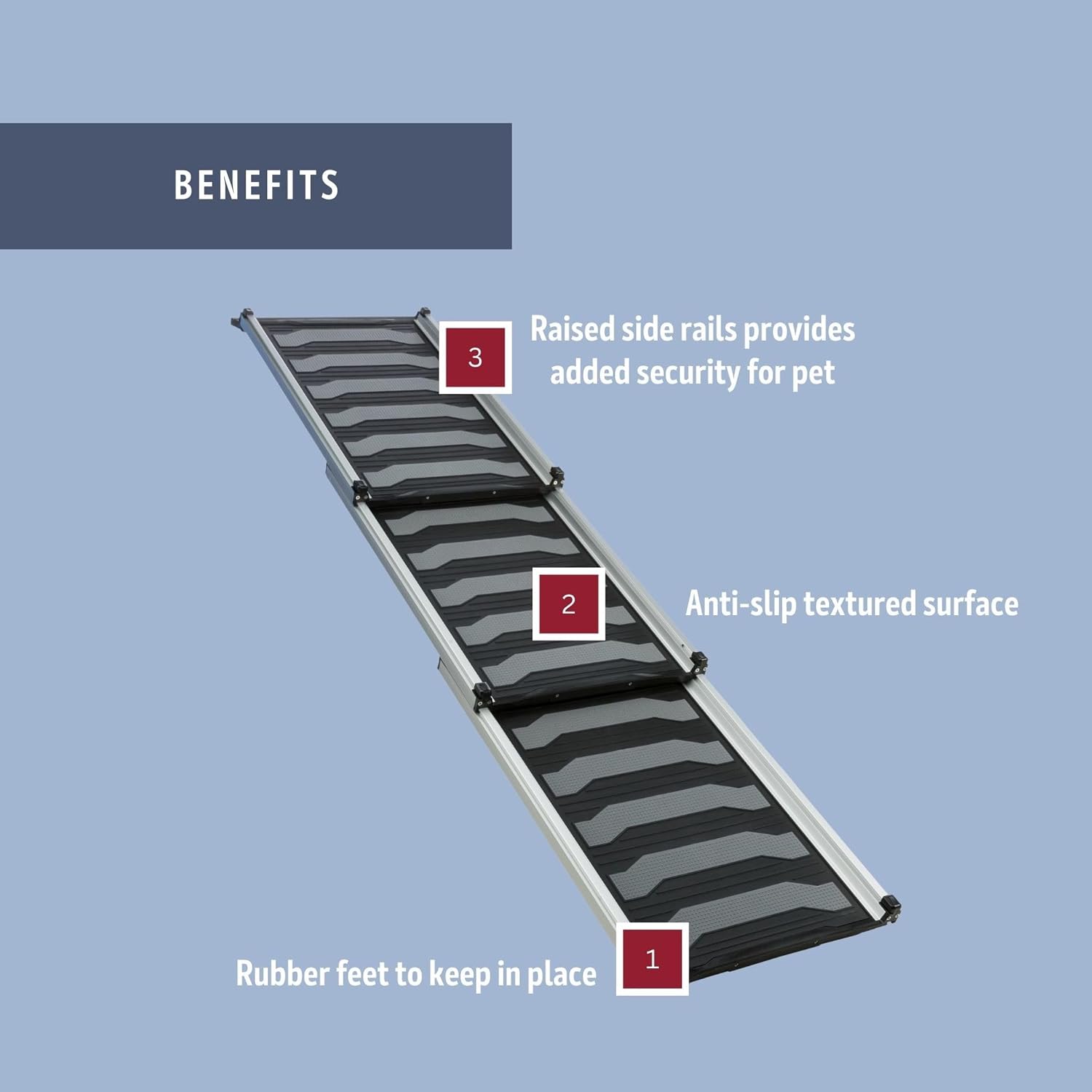 Trixie Folding Pet Ramp, Black | Folding Dog Ramp with High Traction Surface, Ideal for Cars and SUVs, Foldable, Easy to Store and Clean