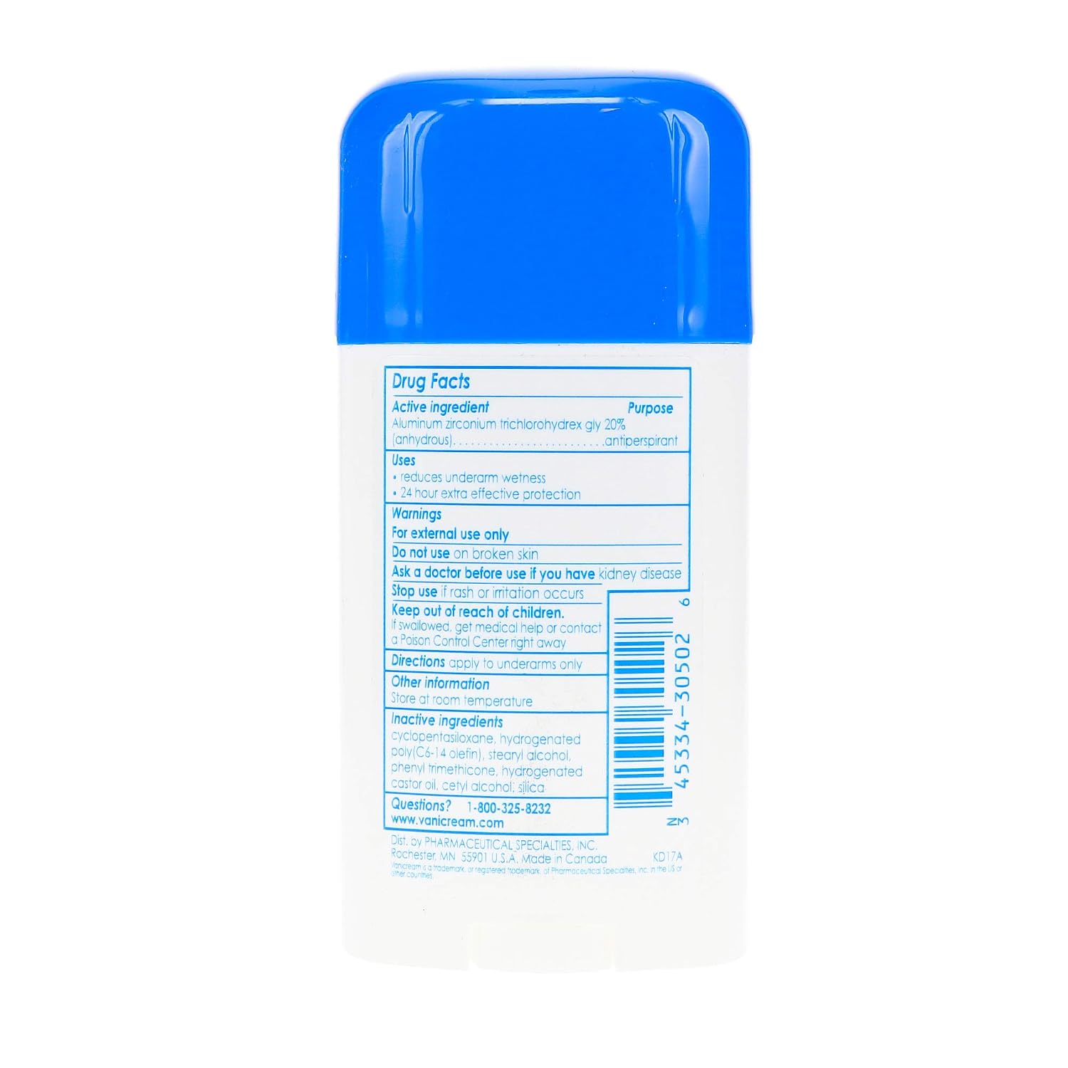 Vanicream Anti-Perspirant - Deodorant Clinical Strength For Sensitive Skin, 2.25 Oz Pack of 3