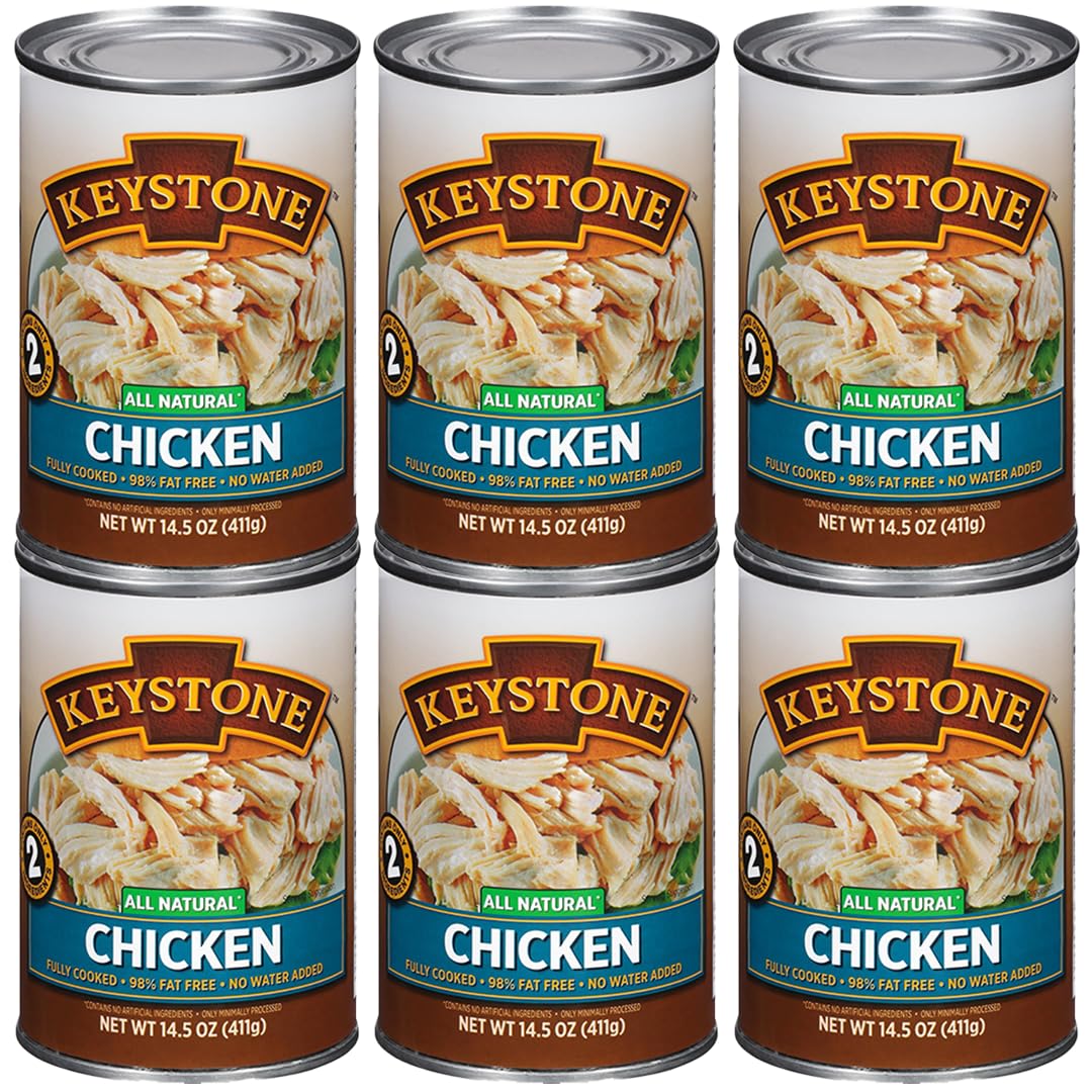 Keystone Meats All Natural Heat and Serve Ground Beef 14 Oz Fully Cooked Canned Meat Shelf Stable Emergency Survival Canned Food Ready to Eat No Preservatives Gluten Free Made in USA Pack of 2