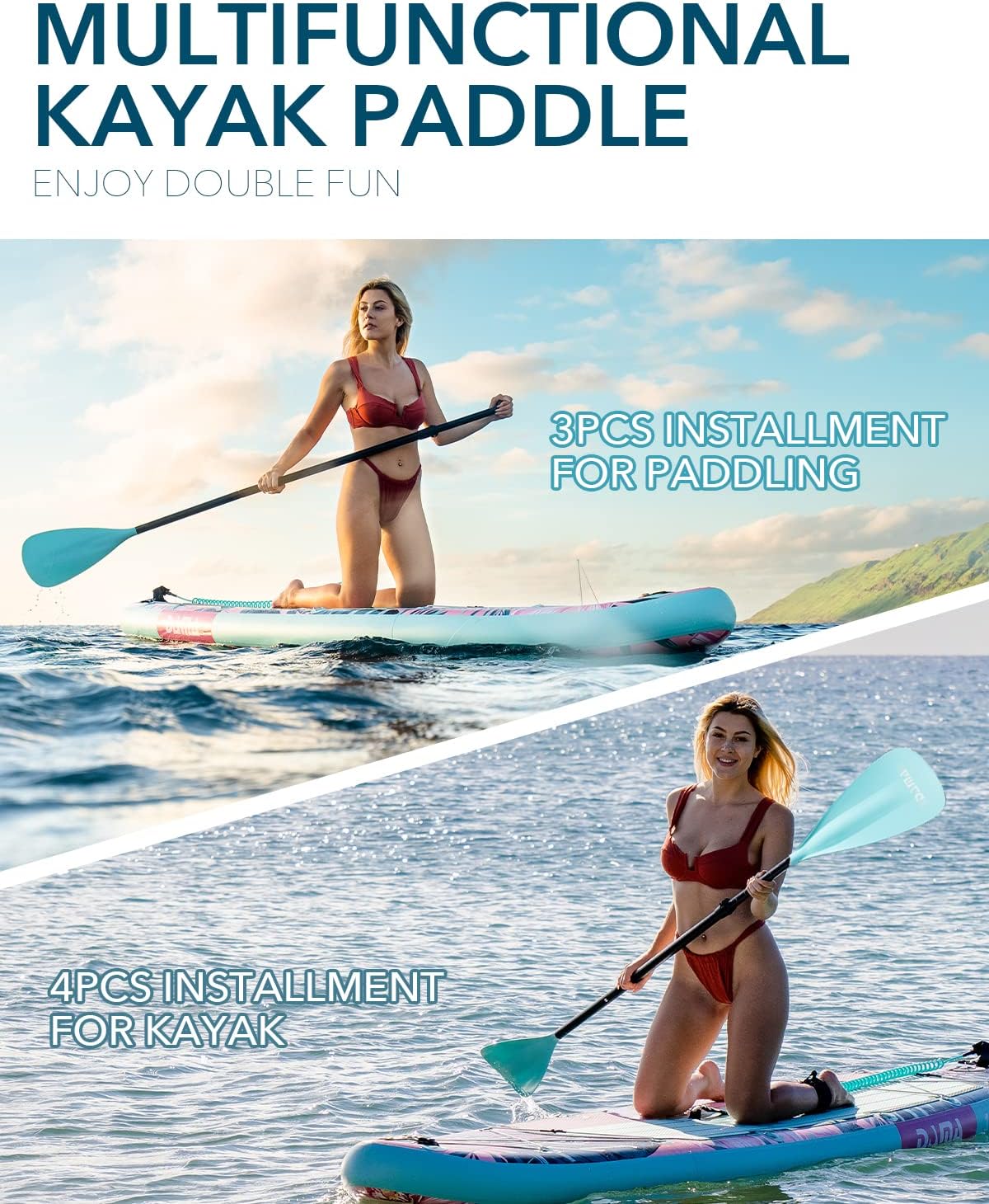 DAMA Inflatable Stand Up Paddle Boards for Adults w/Sup Board Accessories Hand Pump 4pcs Kayak Floating Paddle | Wide Stance