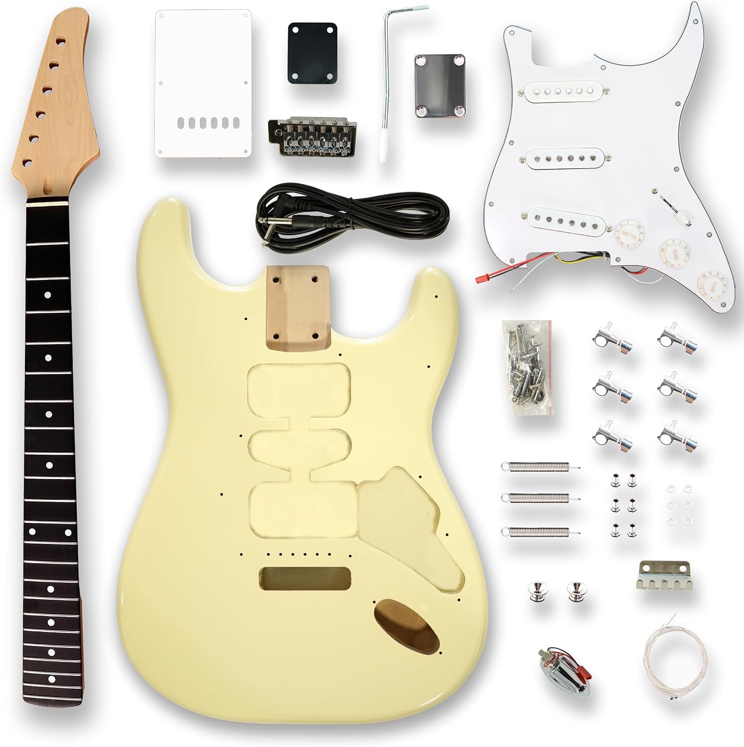 DIY Electric Guitar Kits, okoume Body maple neck & composite ebony fingerboard