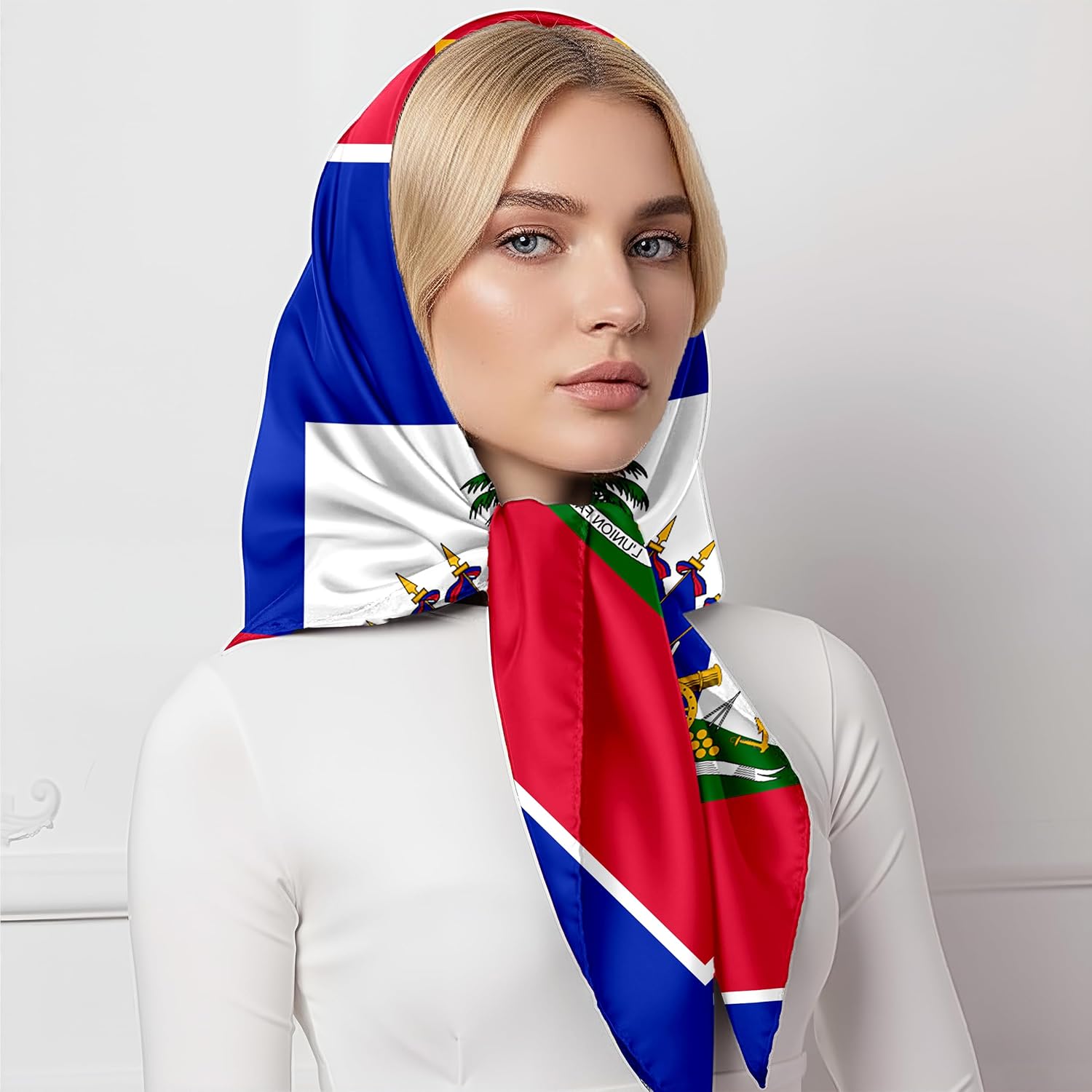 Fashion Bandana Women,Flag Silk Scarf,27.5x27.5 Large Square bandanas,Satin Hair for Sleeping,Travel,for Gift